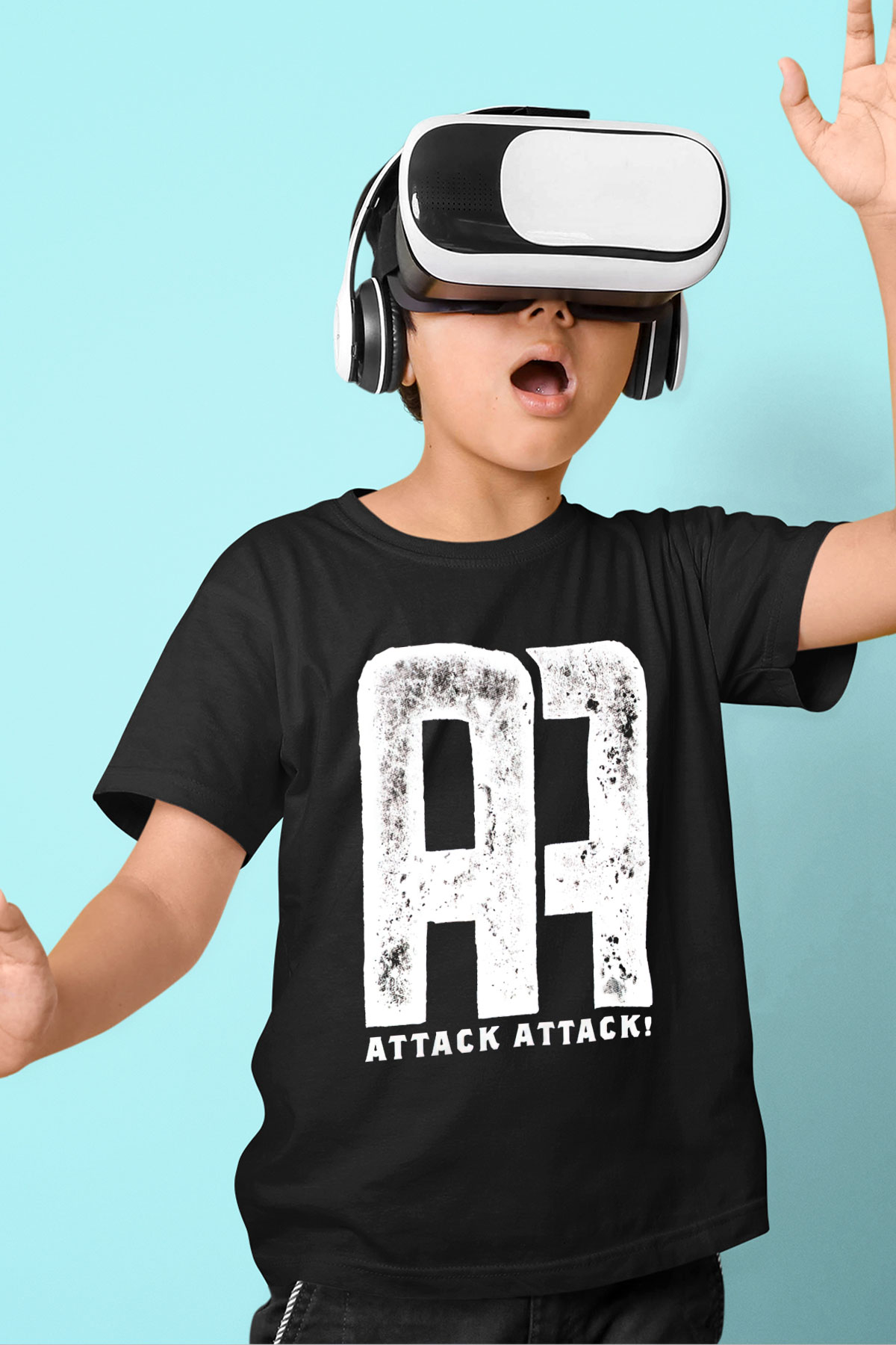Attack Attack Siyah Unisex Çocuk Tişört