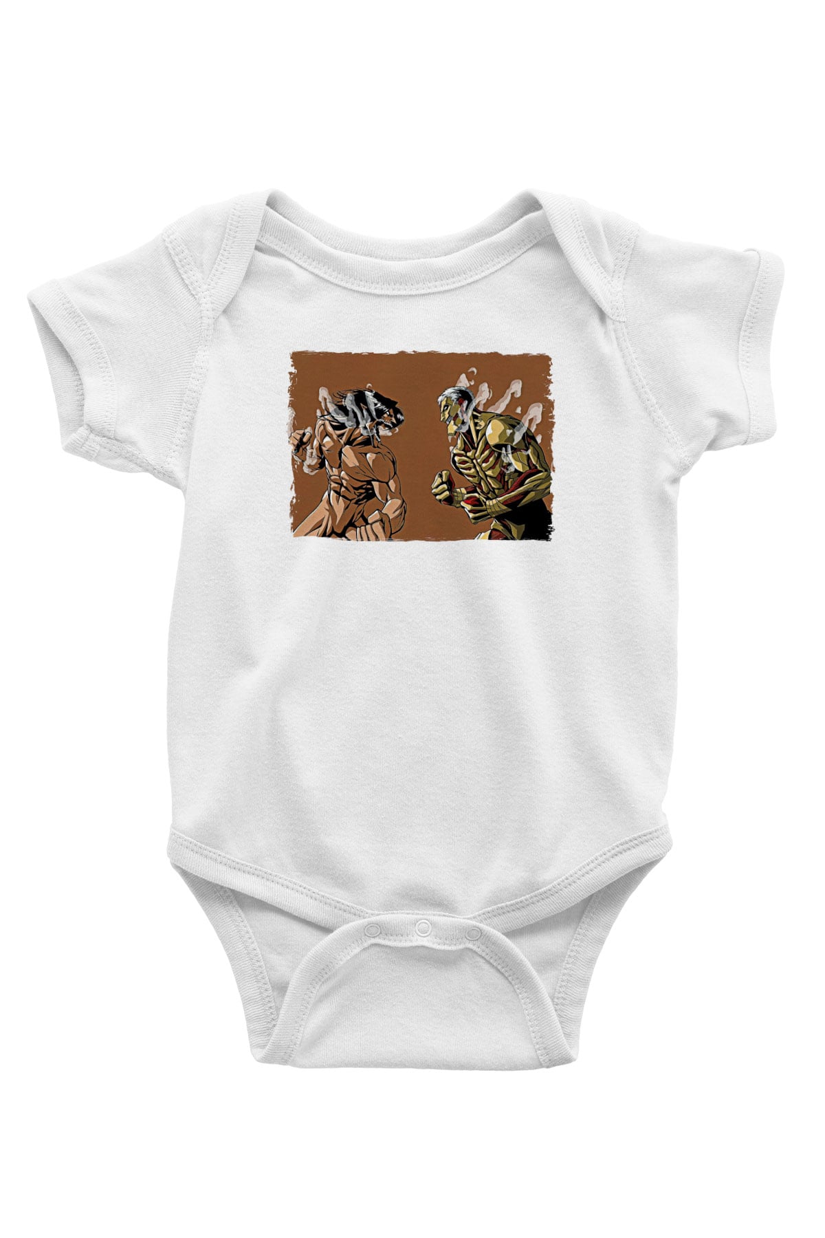 Attack On Titan Baskılı Beyaz Unisex Bebek Body - Zıbın
