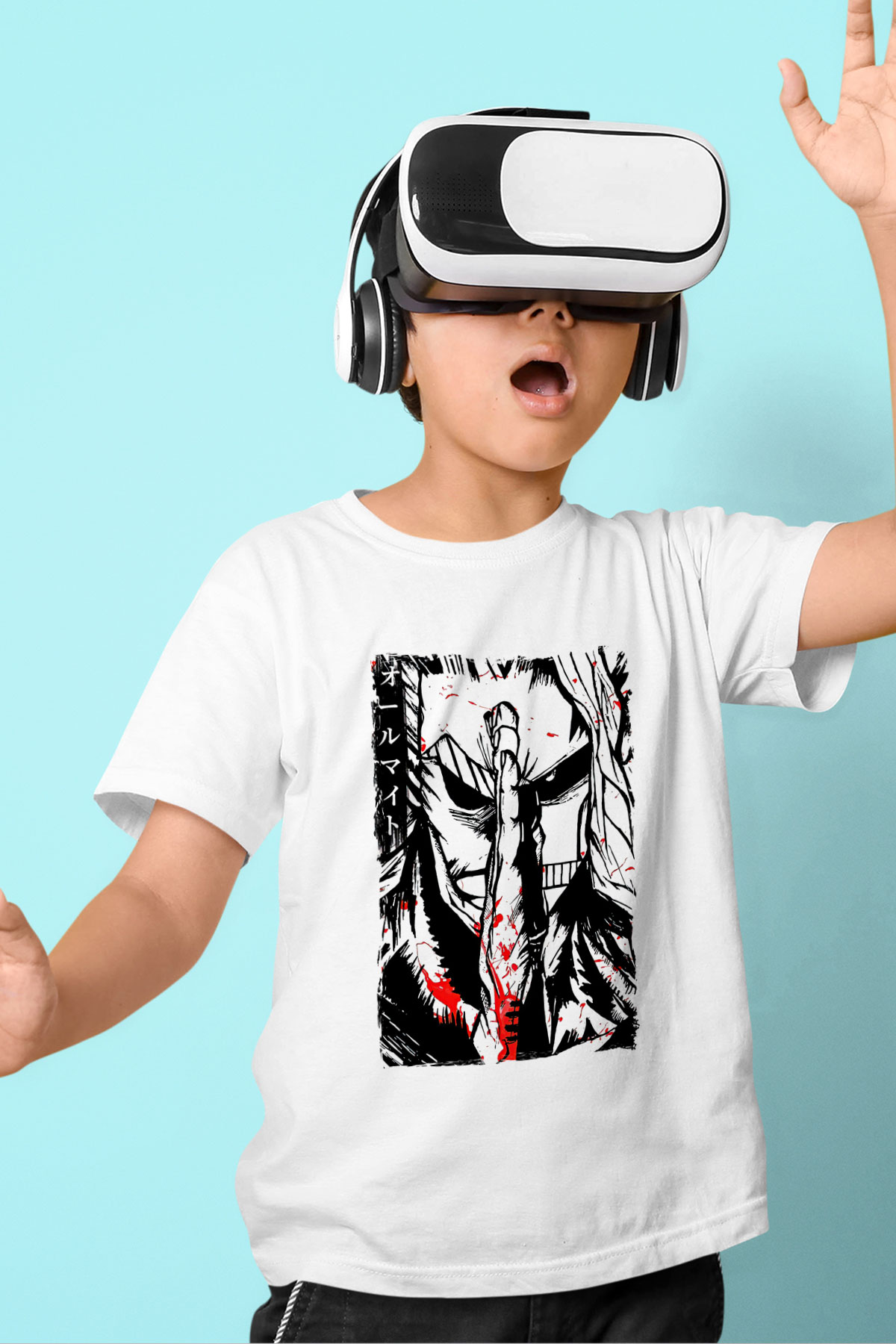 Attack On Titan Baskılı Beyaz Unisex Beyaz Çocuk Tişört - Tshirt