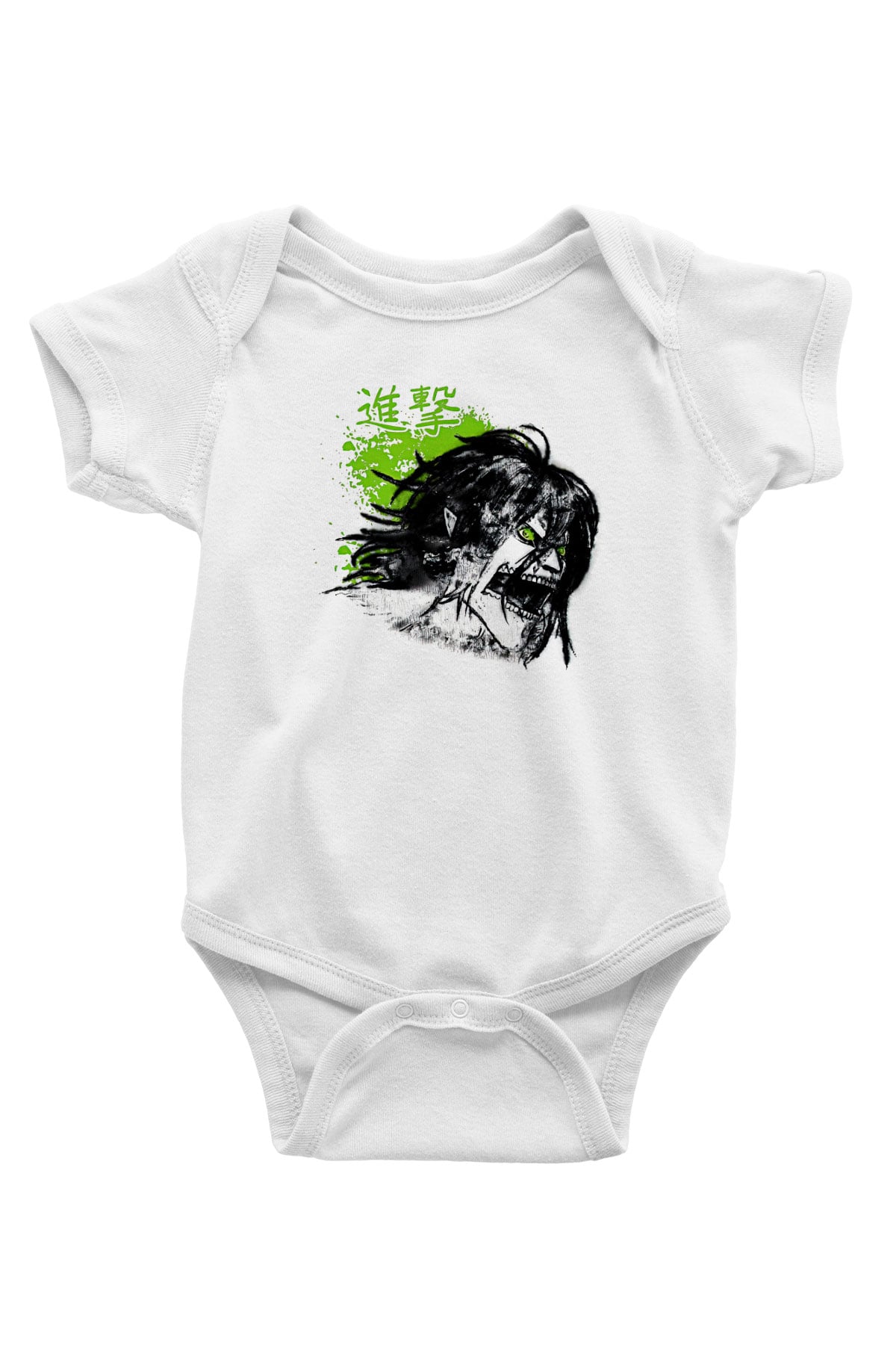 Attack On Titan Baskılı Beyaz Unisex Bebek Body - Zıbın