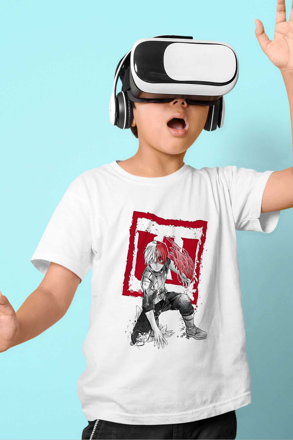 Attack On Titan Baskılı Beyaz Unisex Beyaz Çocuk Tişört - Tshirt
