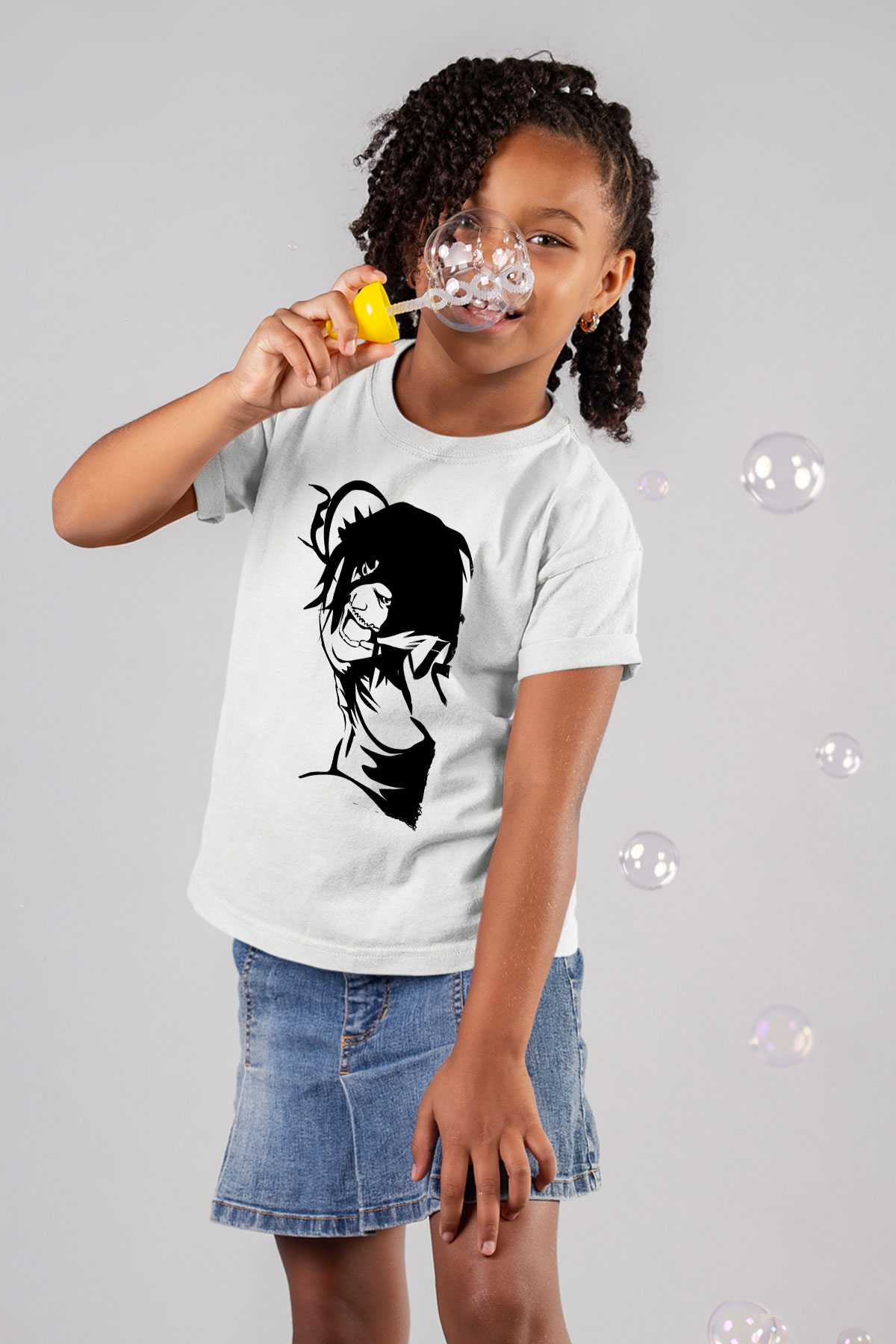 Attack On Titan Baskılı Beyaz Unisex Beyaz Çocuk Tişört - Tshirt