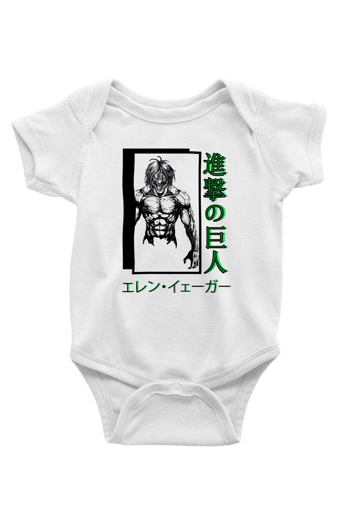 Attack On Titan Baskılı Beyaz Unisex Bebek Body - Zıbın