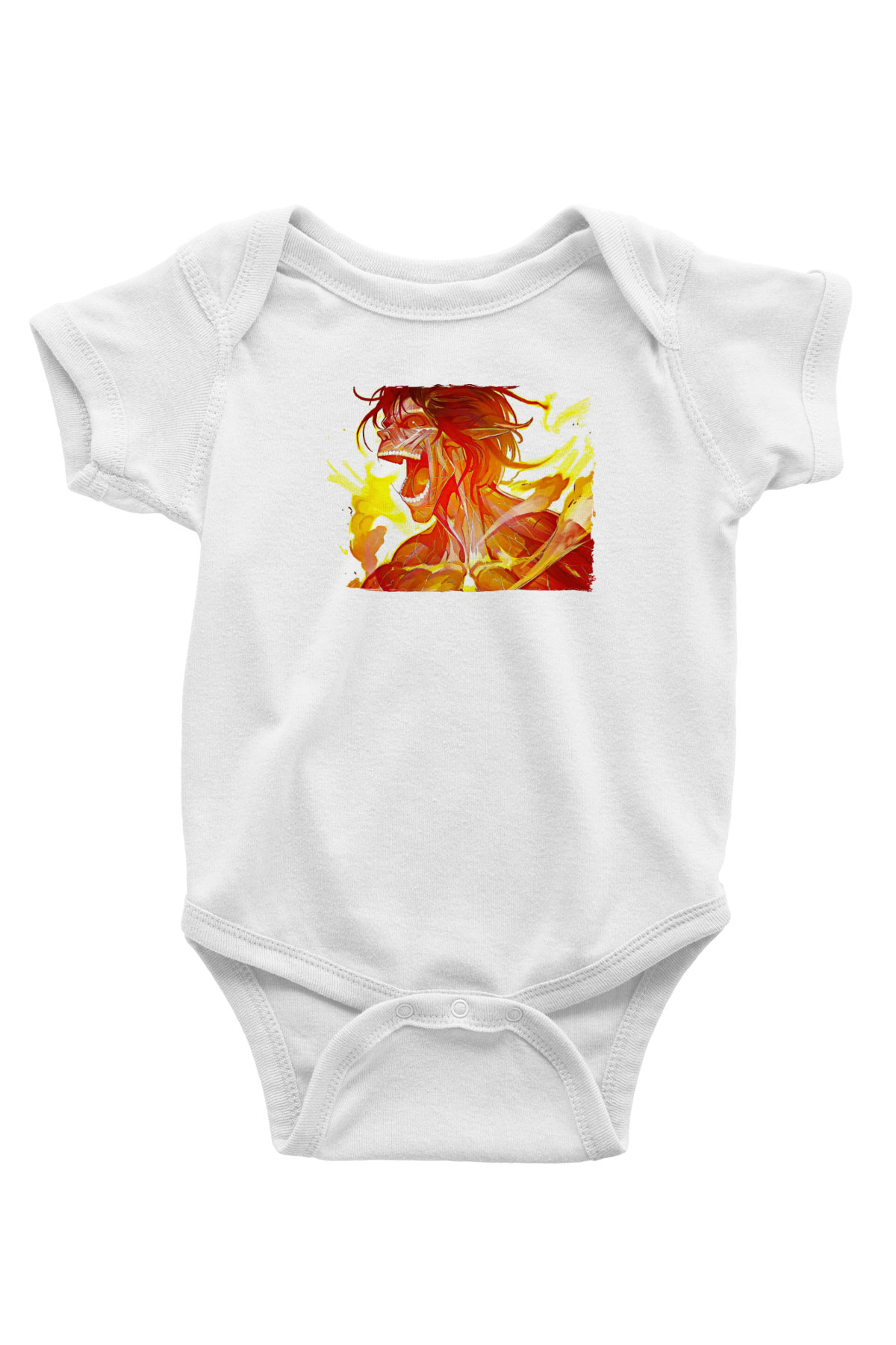Attack On Titan Baskılı Beyaz Unisex Bebek Body - Zıbın