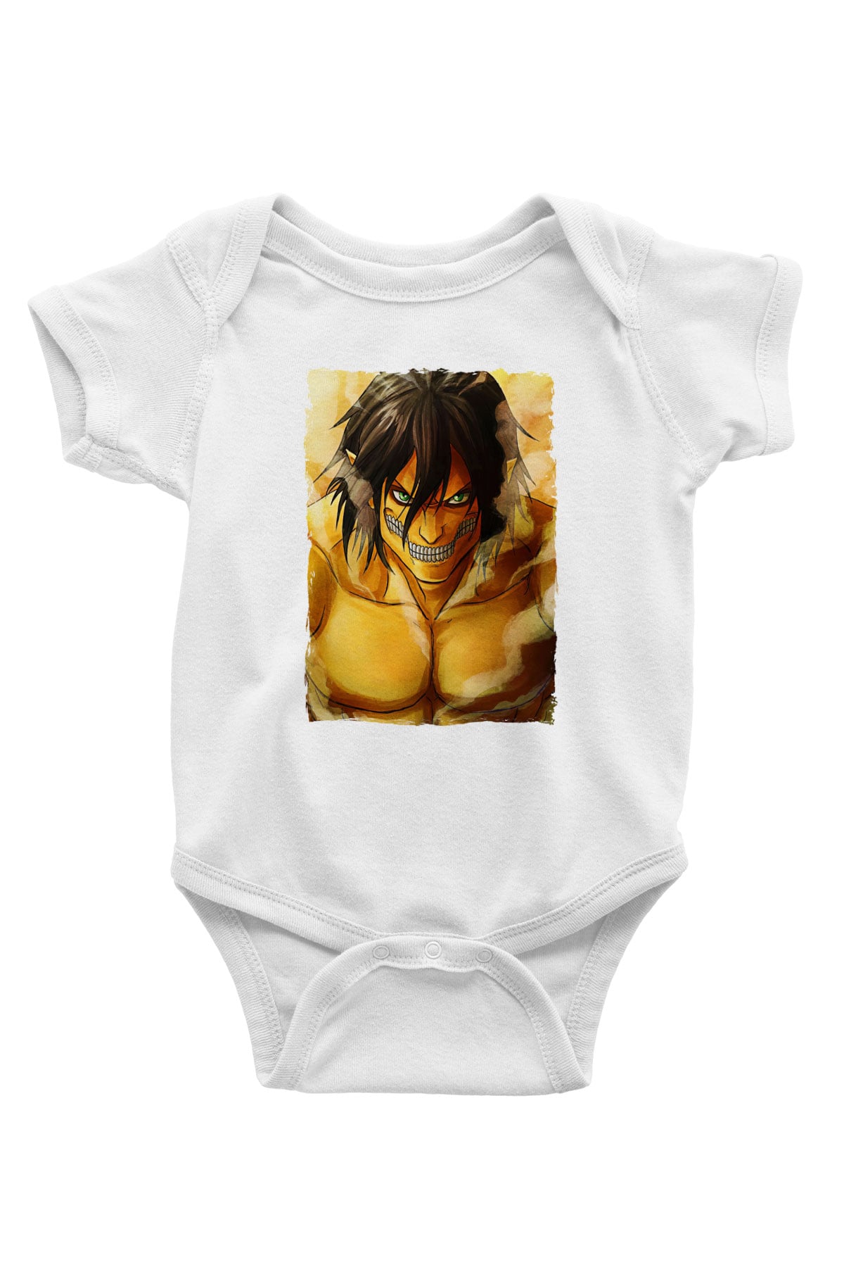 Attack On Titan Baskılı Beyaz Unisex Bebek Body - Zıbın