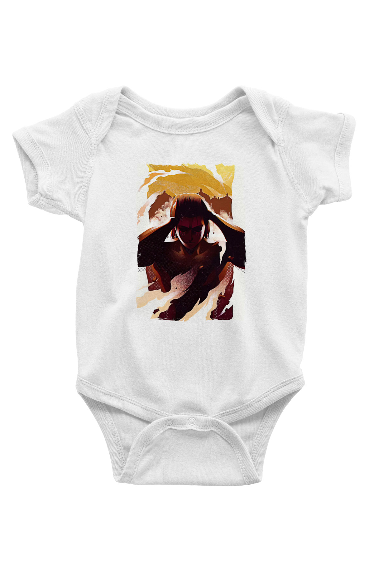 Attack On Titan Baskılı Beyaz Unisex Bebek Body - Zıbın