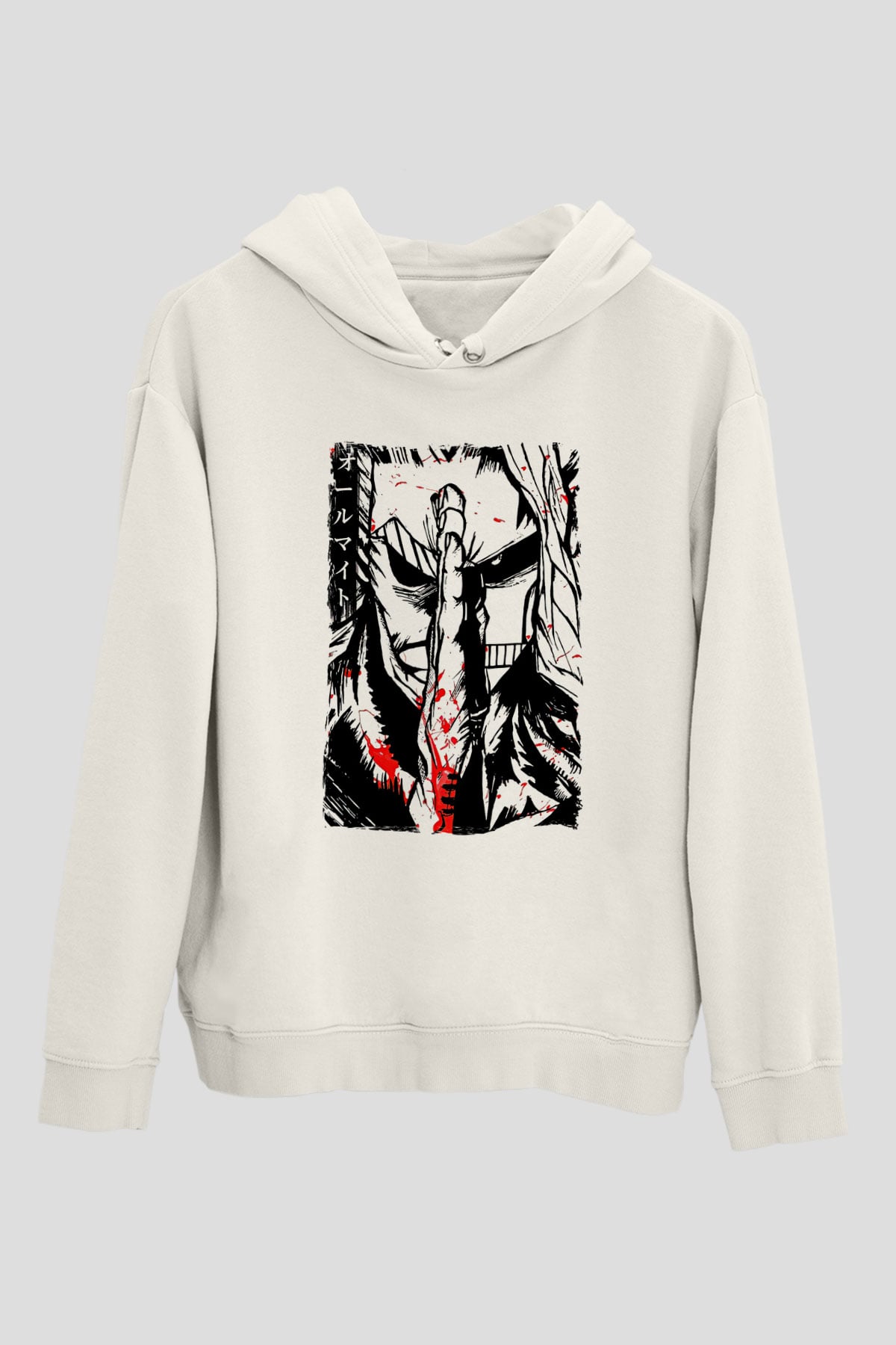 Attack On Titan Baskılı Beyaz Unisex Hoodie