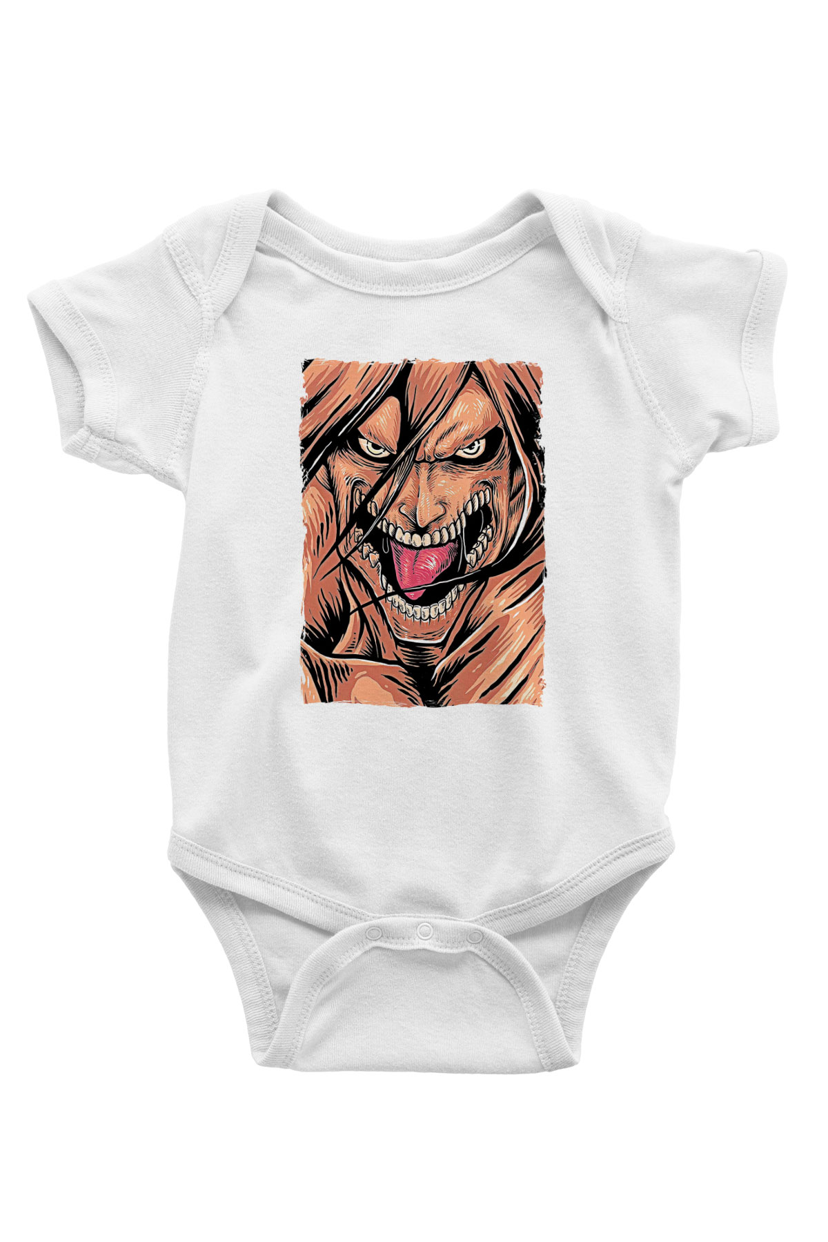Attack On Titan Baskılı Unisex Siyah Bebek Body - Zıbın