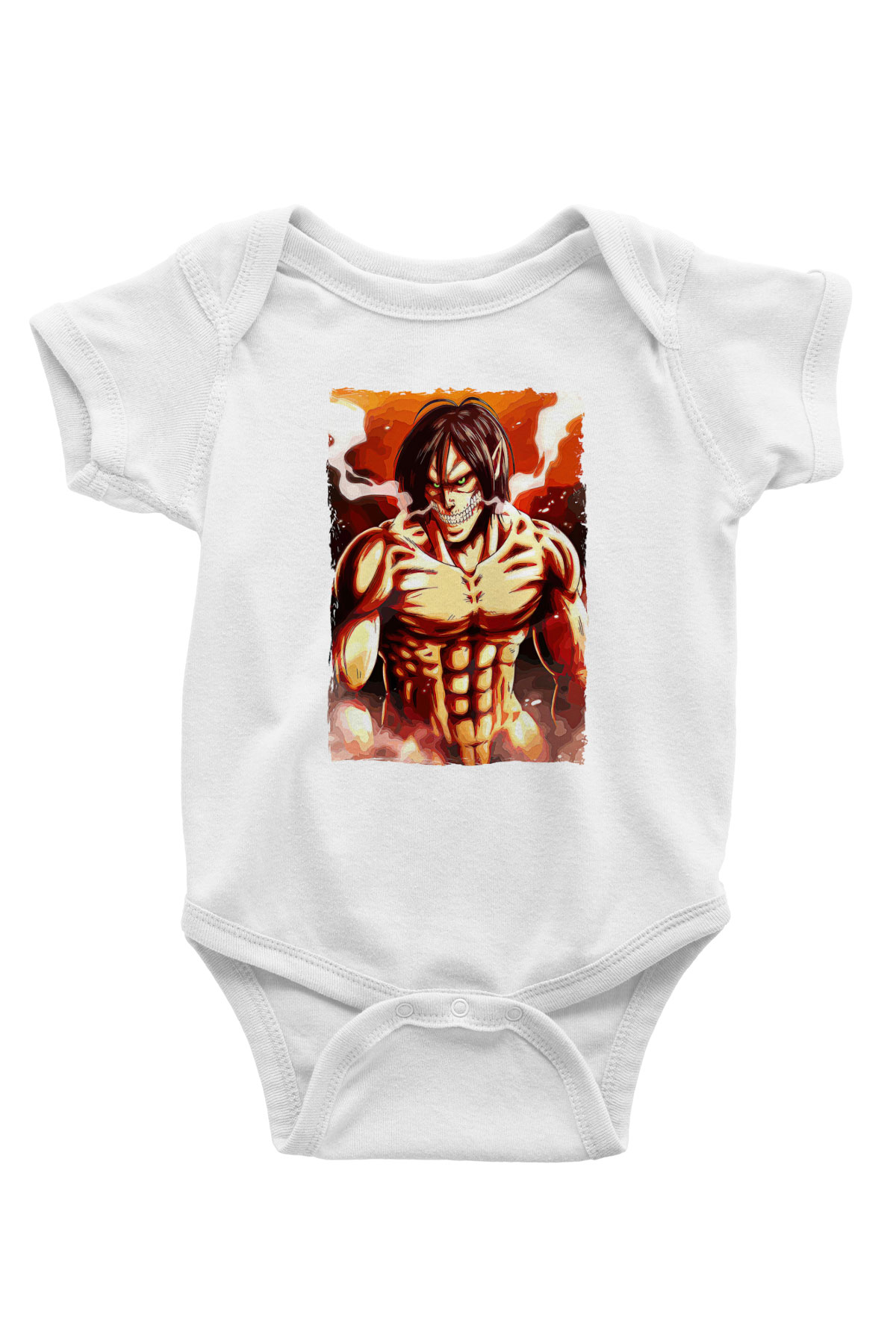 Attack On Titan Baskılı Unisex Siyah Bebek Body - Zıbın