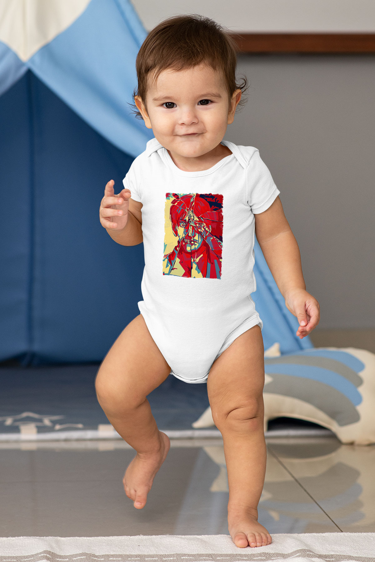 Attack On Titan Baskılı Unisex Siyah Bebek Body - Zıbın