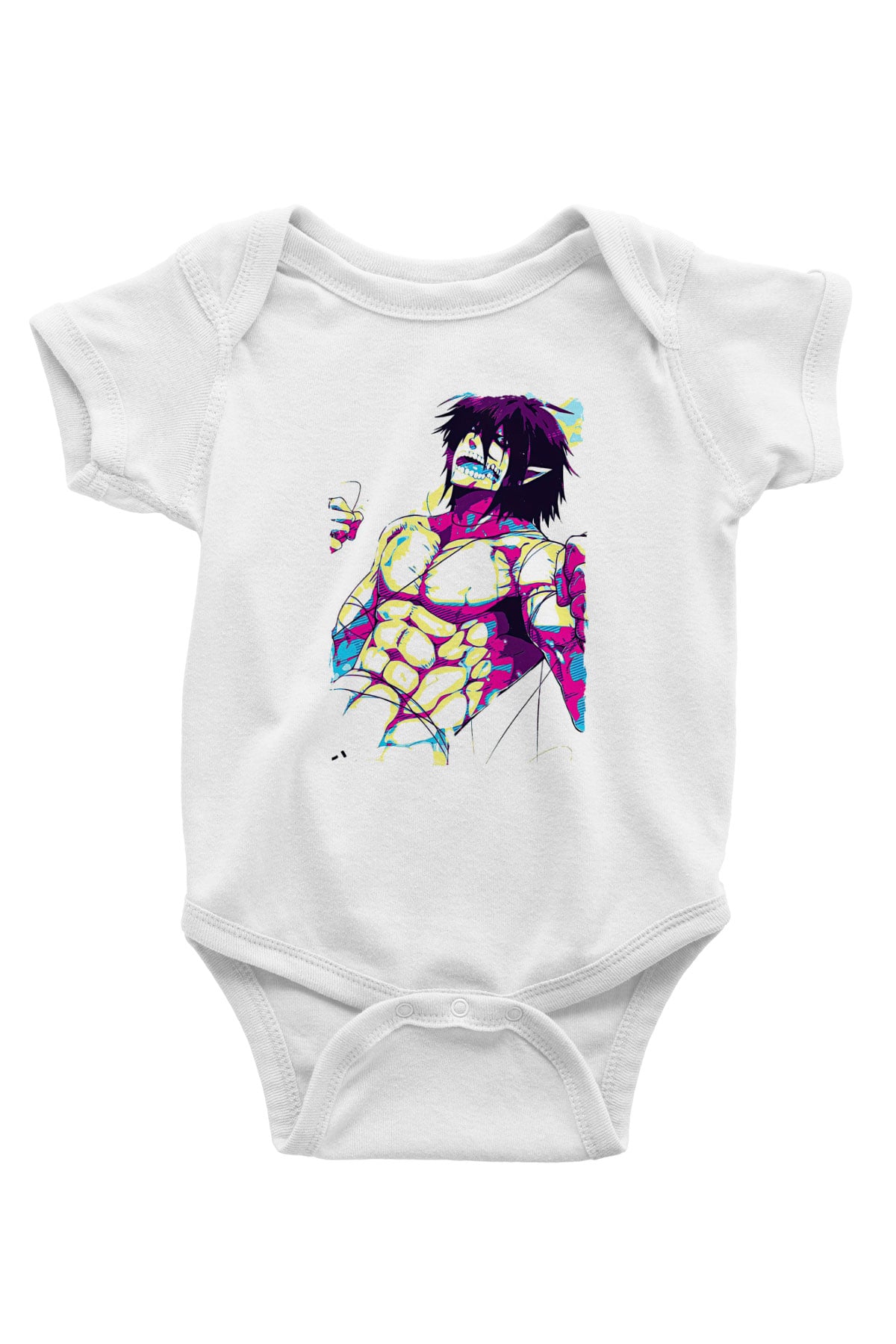Attack On Titan Baskılı Unisex Siyah Bebek Body - Zıbın
