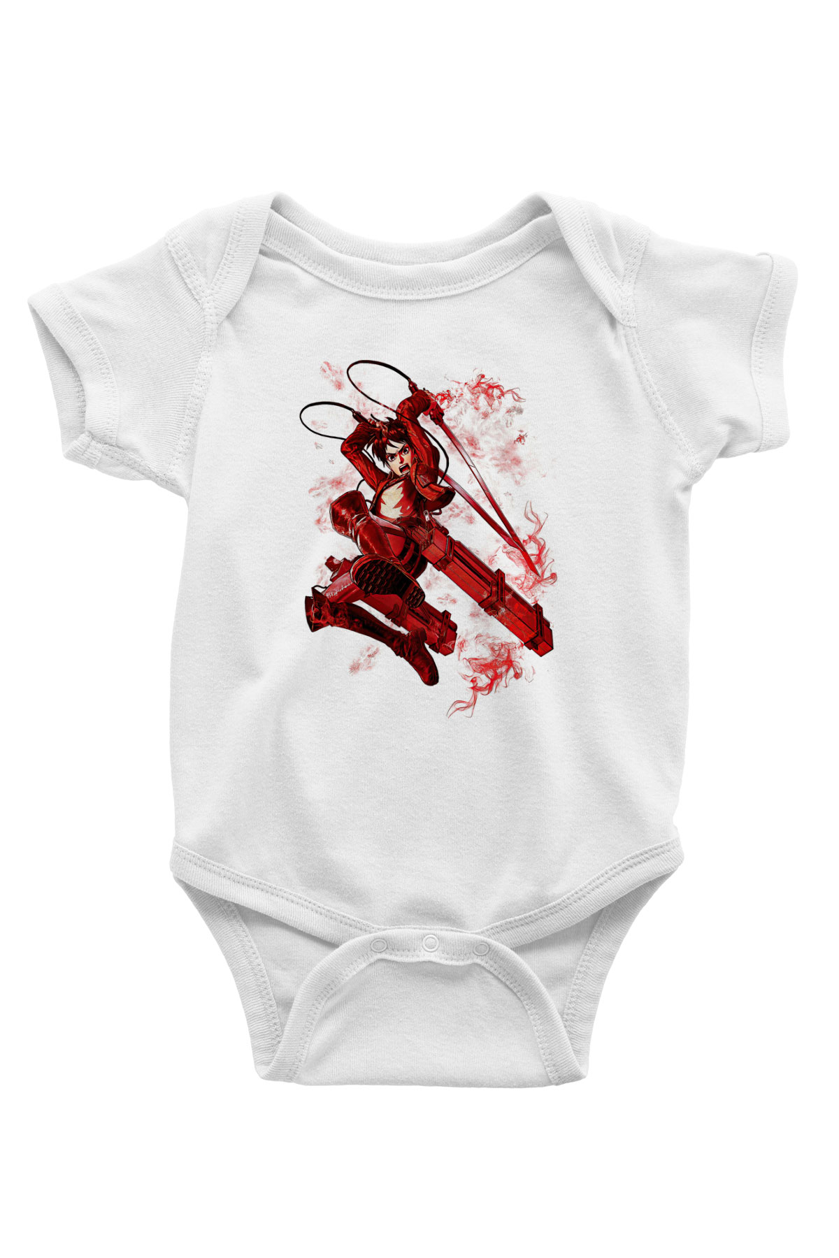 Attack On Titan Baskılı Unisex Siyah Bebek Body - Zıbın