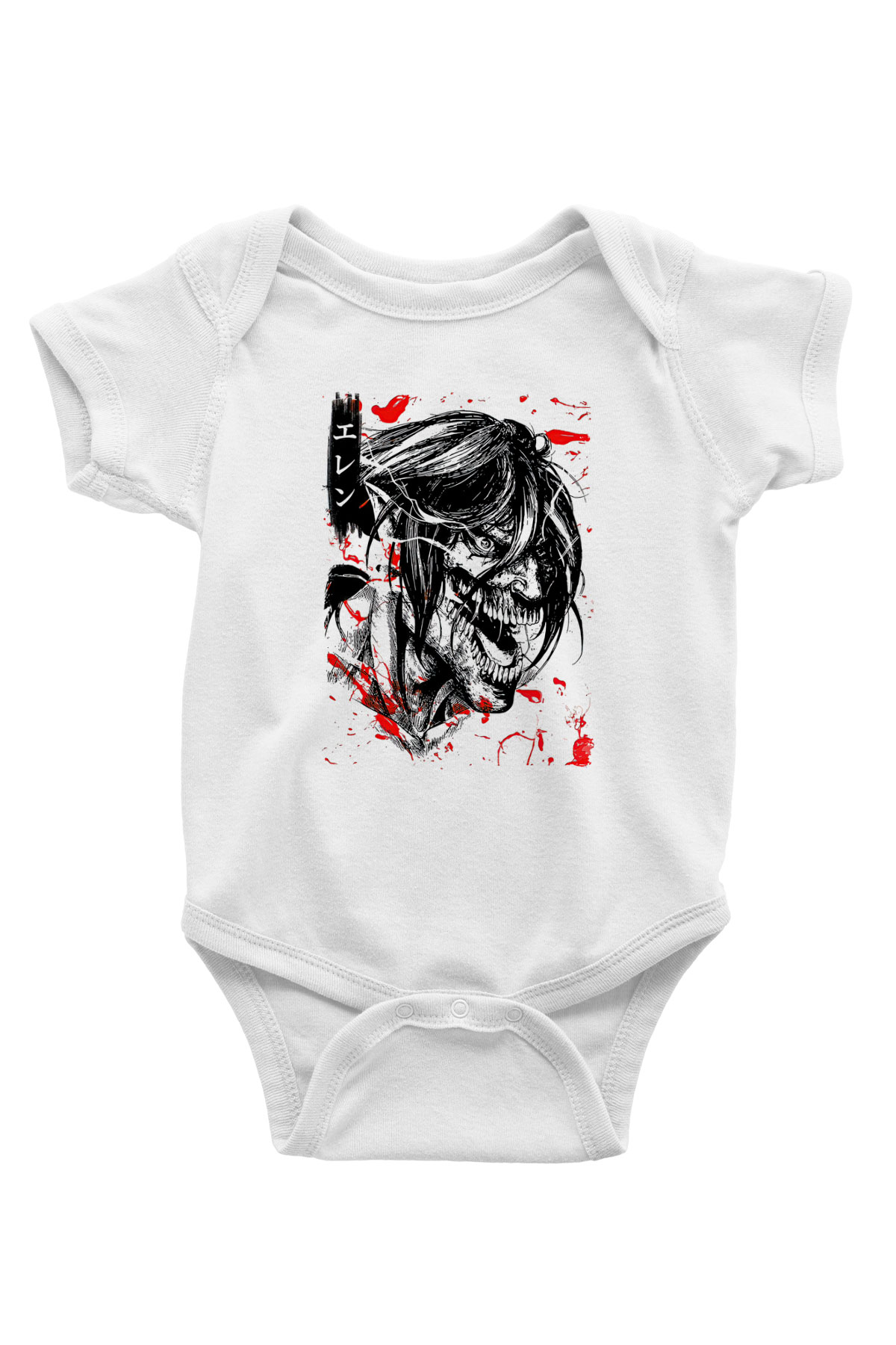 Attack On Titan Baskılı Unisex Siyah Bebek Body - Zıbın