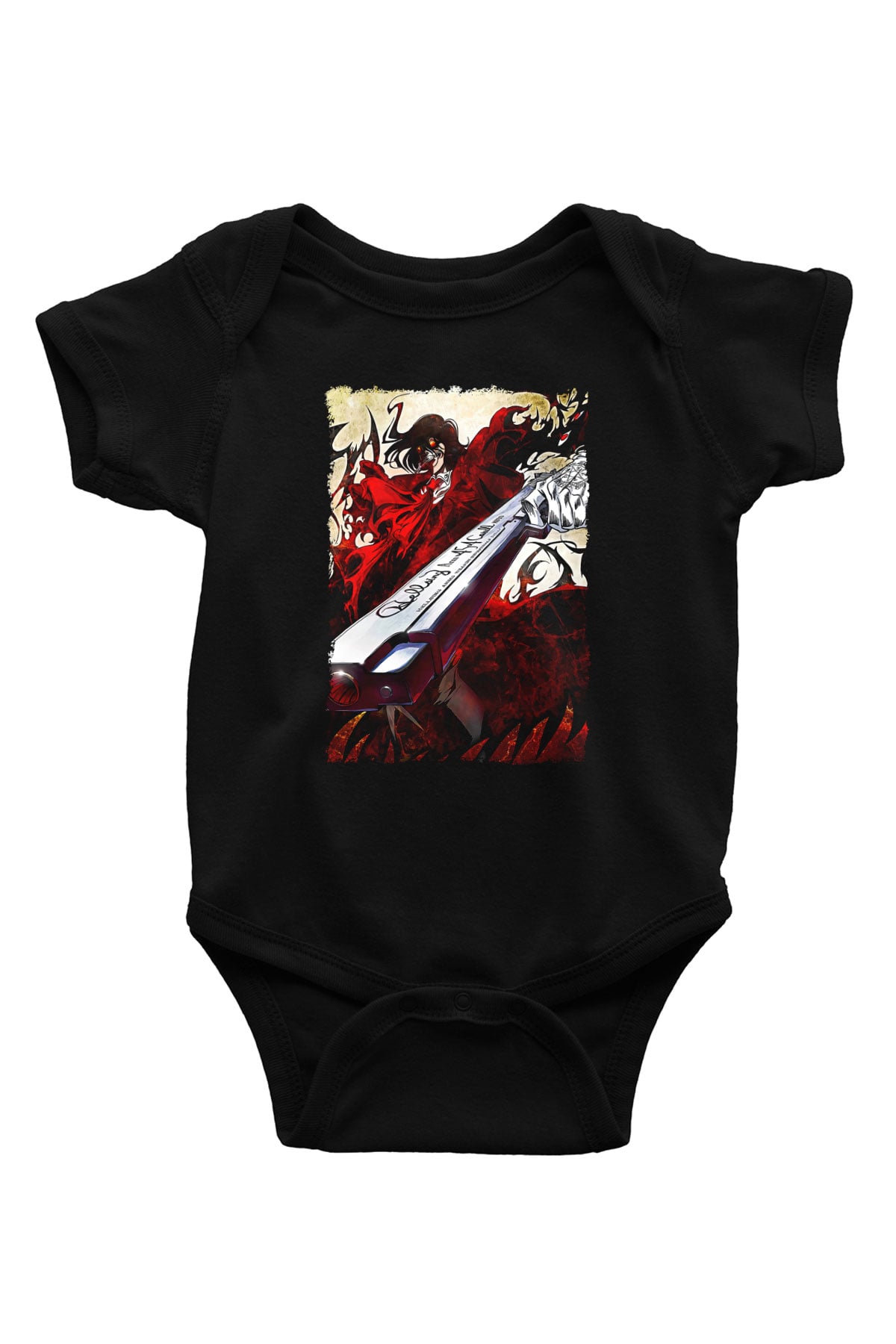 Attack On Titan Baskılı Unisex Siyah Bebek Body - Zıbın