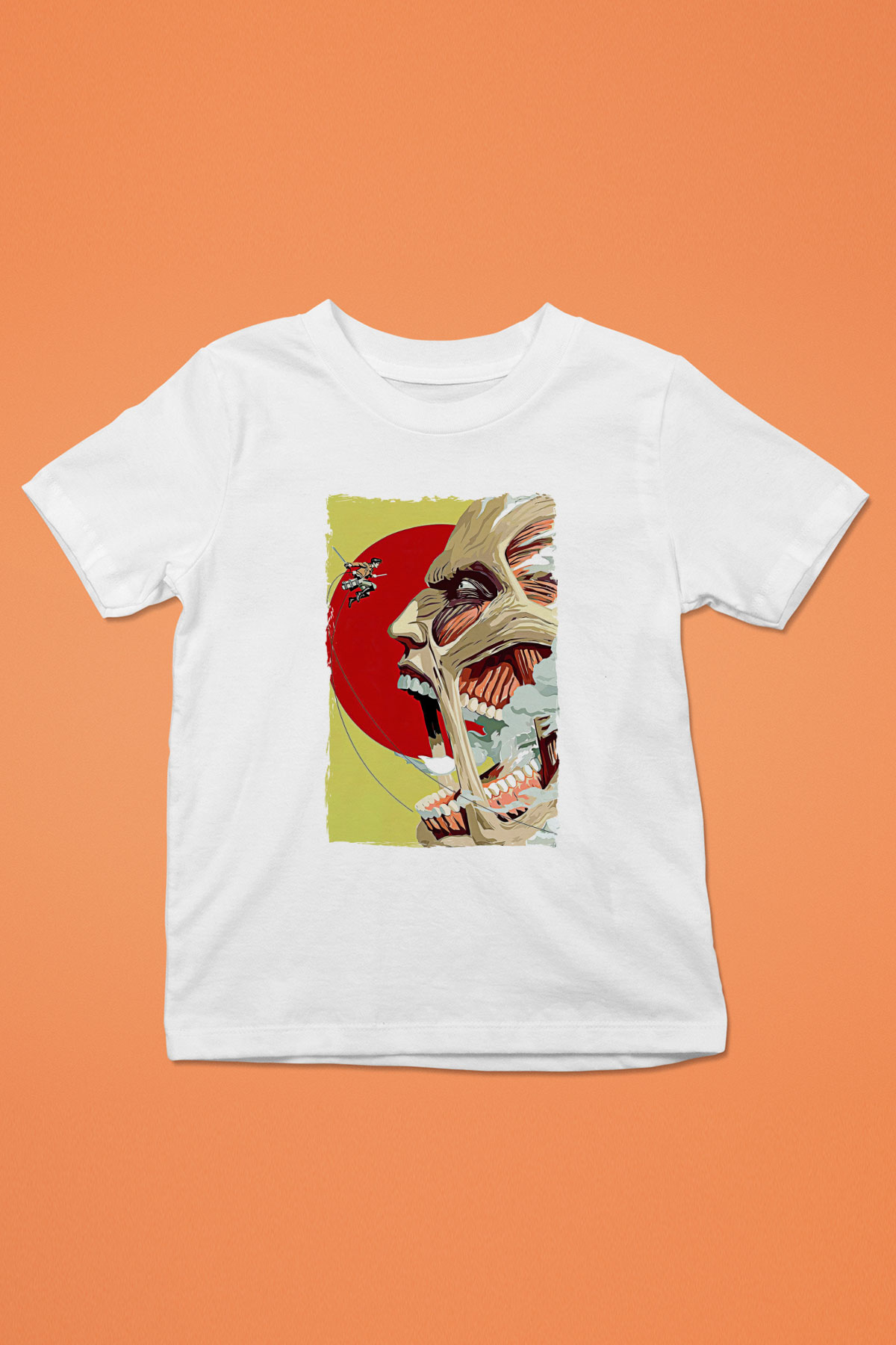 Attack On Titan Baskılı Unisex Siyah Çocuk Tişört - Tshirt