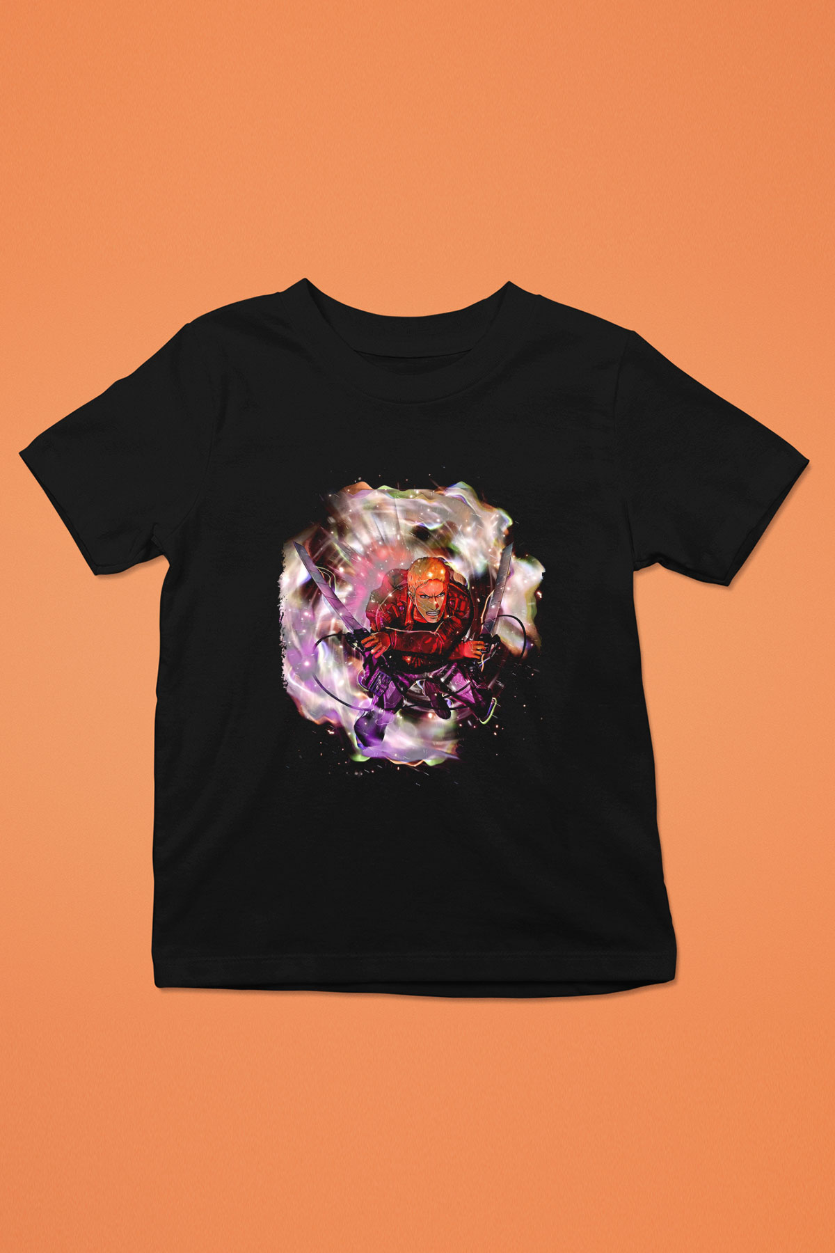 Attack On Titan Baskılı Unisex Siyah Çocuk Tişört - Tshirt
