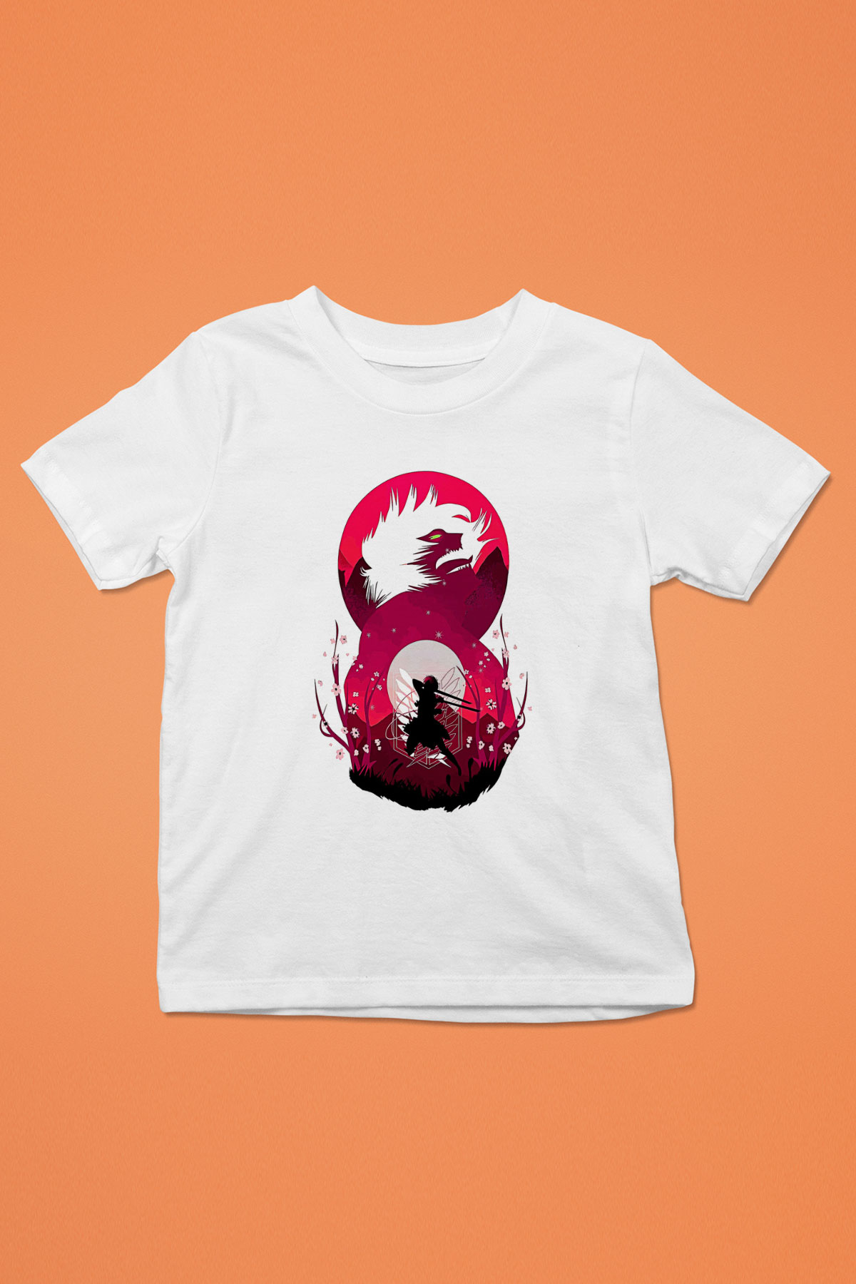 Attack On Titan Baskılı Unisex Siyah Çocuk Tişört - Tshirt
