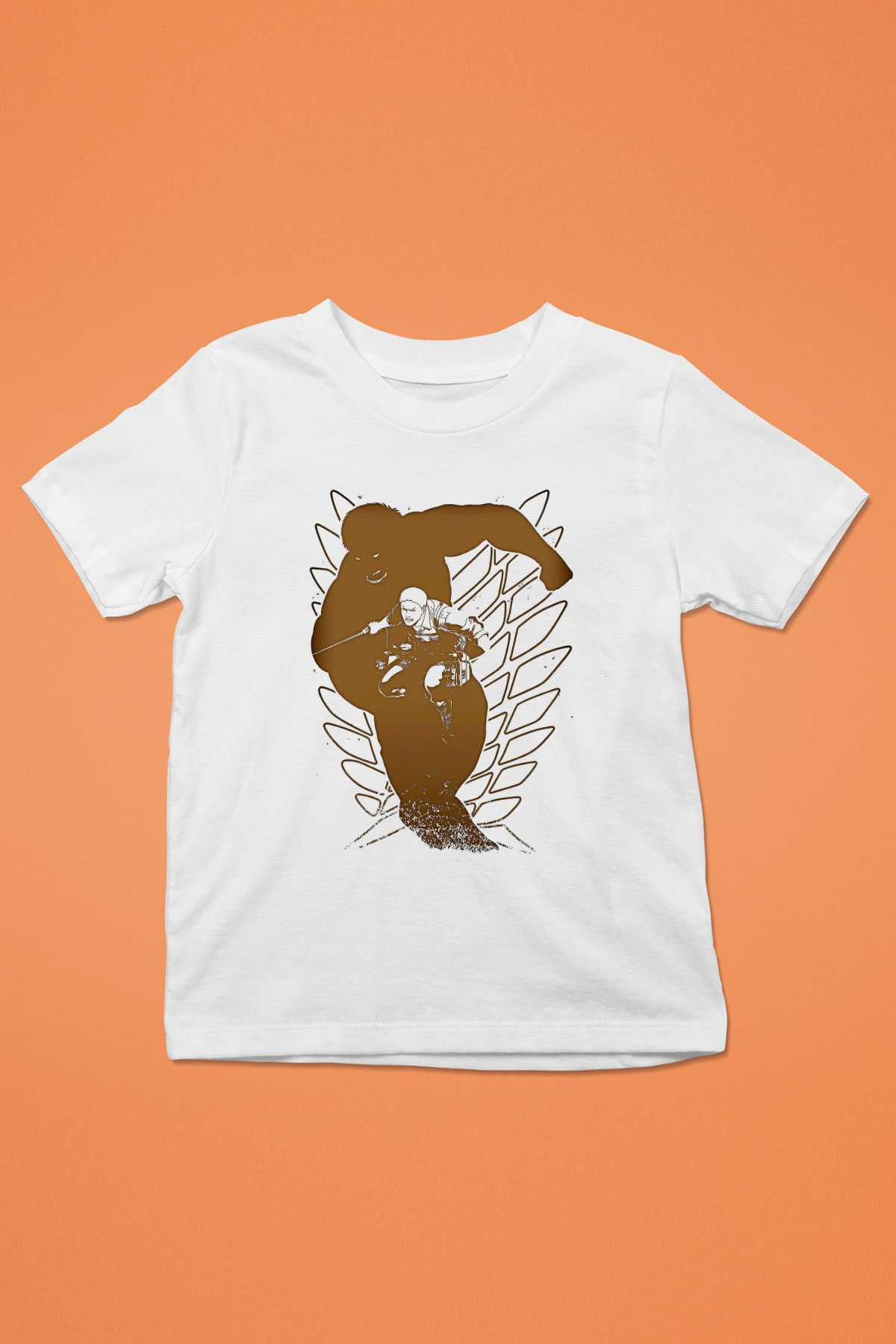 Attack On Titan Baskılı Unisex Siyah Çocuk Tişört - Tshirt