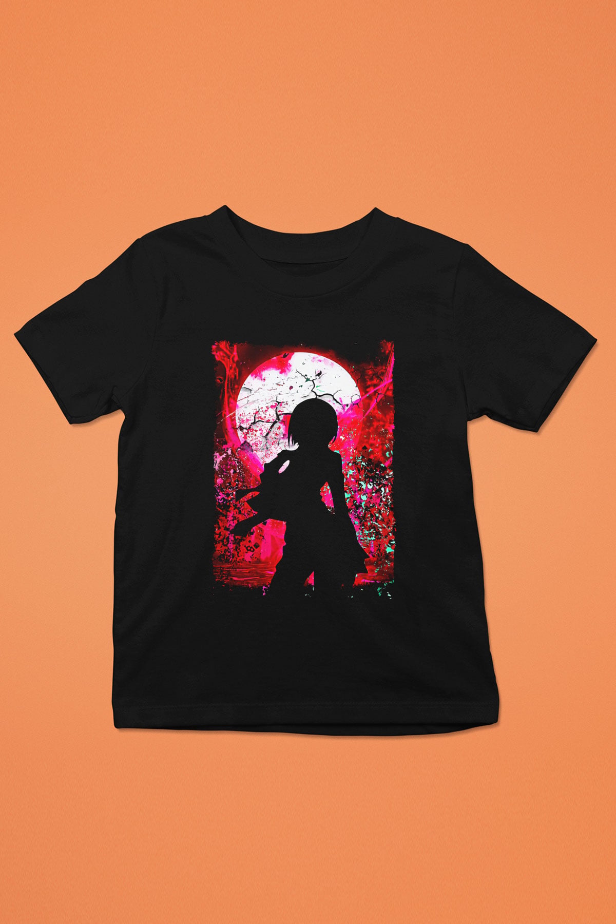 Attack On Titan Baskılı Unisex Siyah Çocuk Tişört - Tshirt