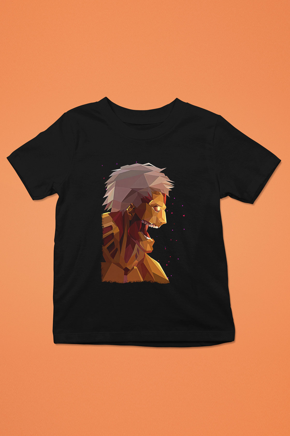 Attack On Titan Baskılı Unisex Siyah Çocuk Tişört - Tshirt