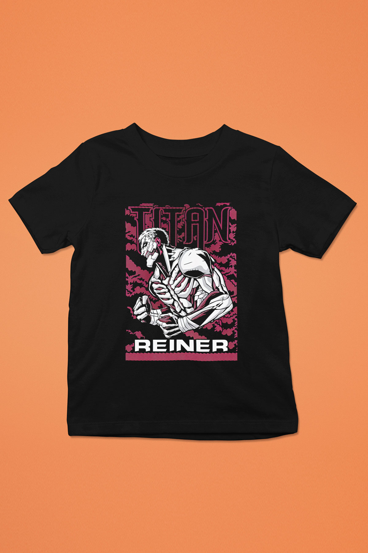 Attack On Titan Baskılı Unisex Siyah Çocuk Tişört - Tshirt