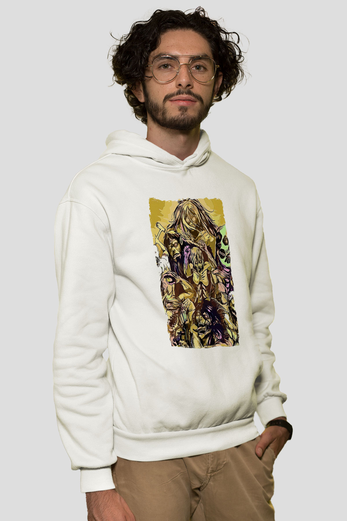 Attack On Titan Baskılı Unisex Siyah Hoodie