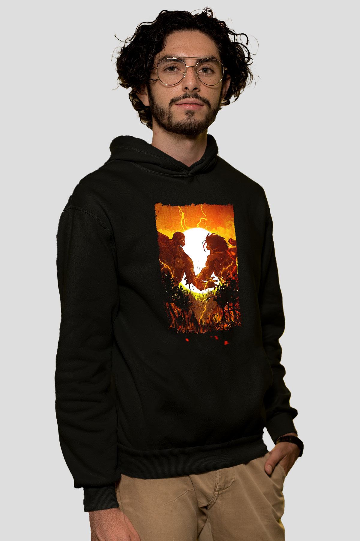 Attack On Titan Baskılı Unisex Siyah Hoodie