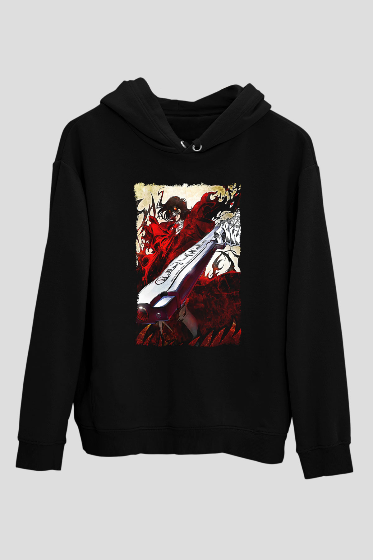 Attack On Titan Baskılı Unisex Siyah Hoodie