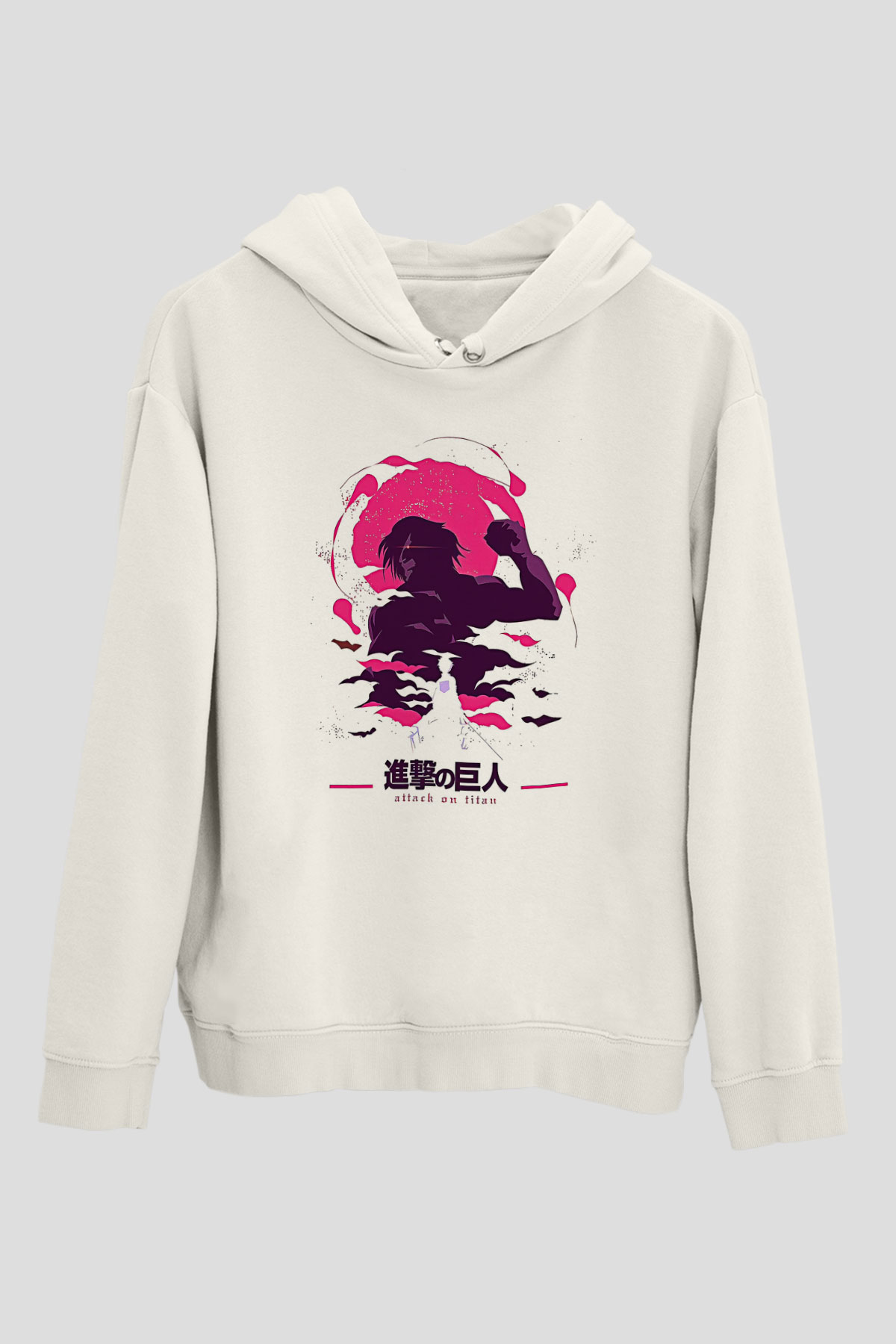 Attack On Titan Baskılı Unisex Siyah Hoodie