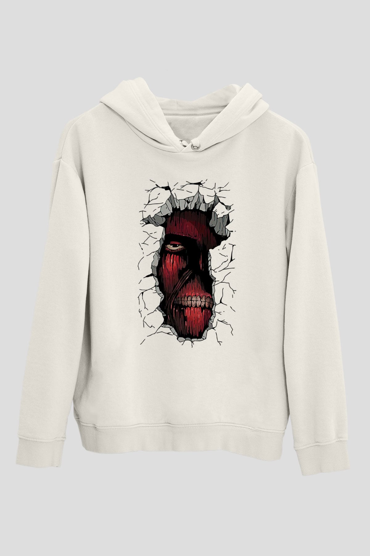 Attack On Titan Baskılı Unisex Siyah Hoodie
