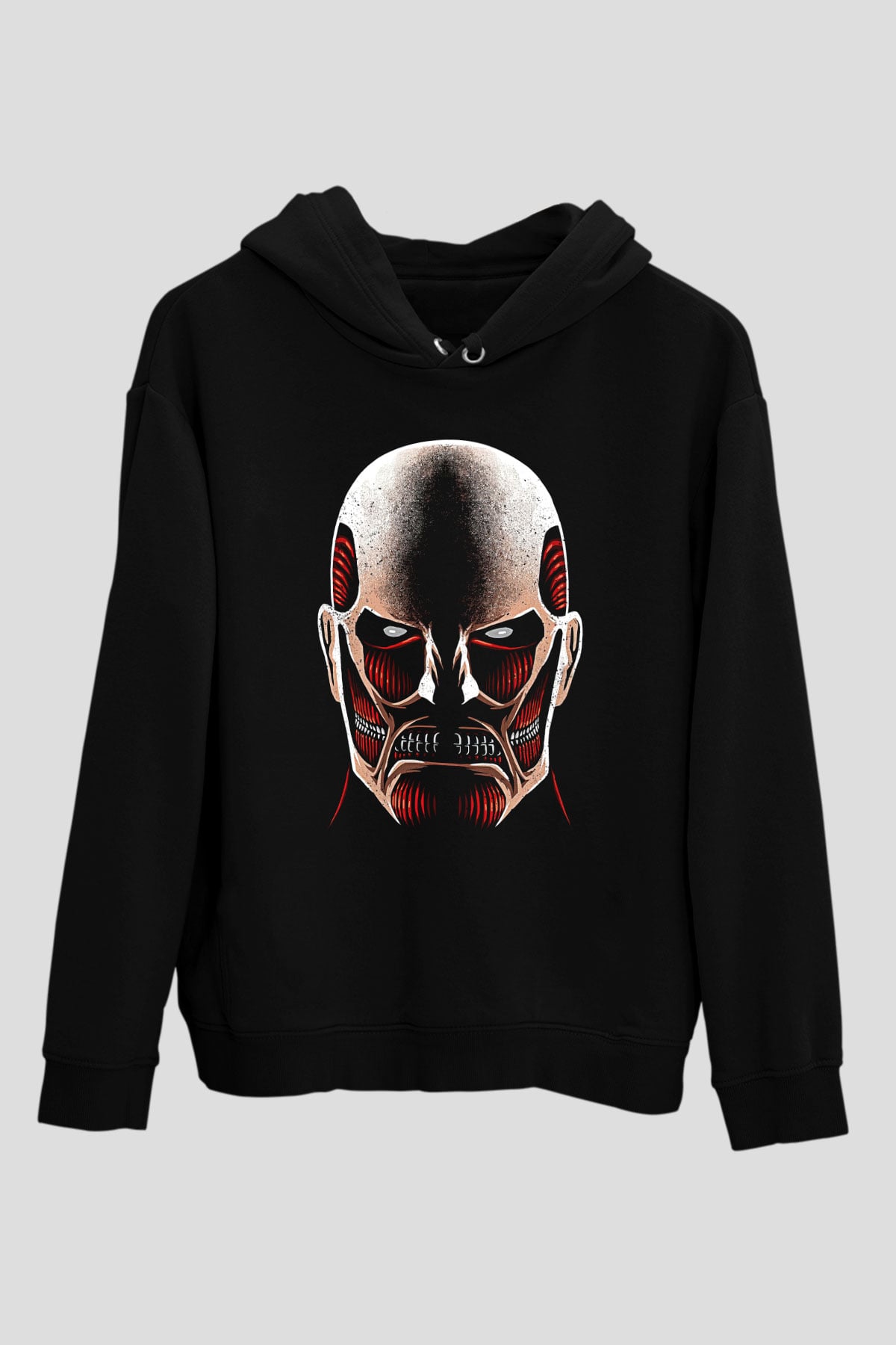 Attack On Titan Baskılı Unisex Siyah Hoodie