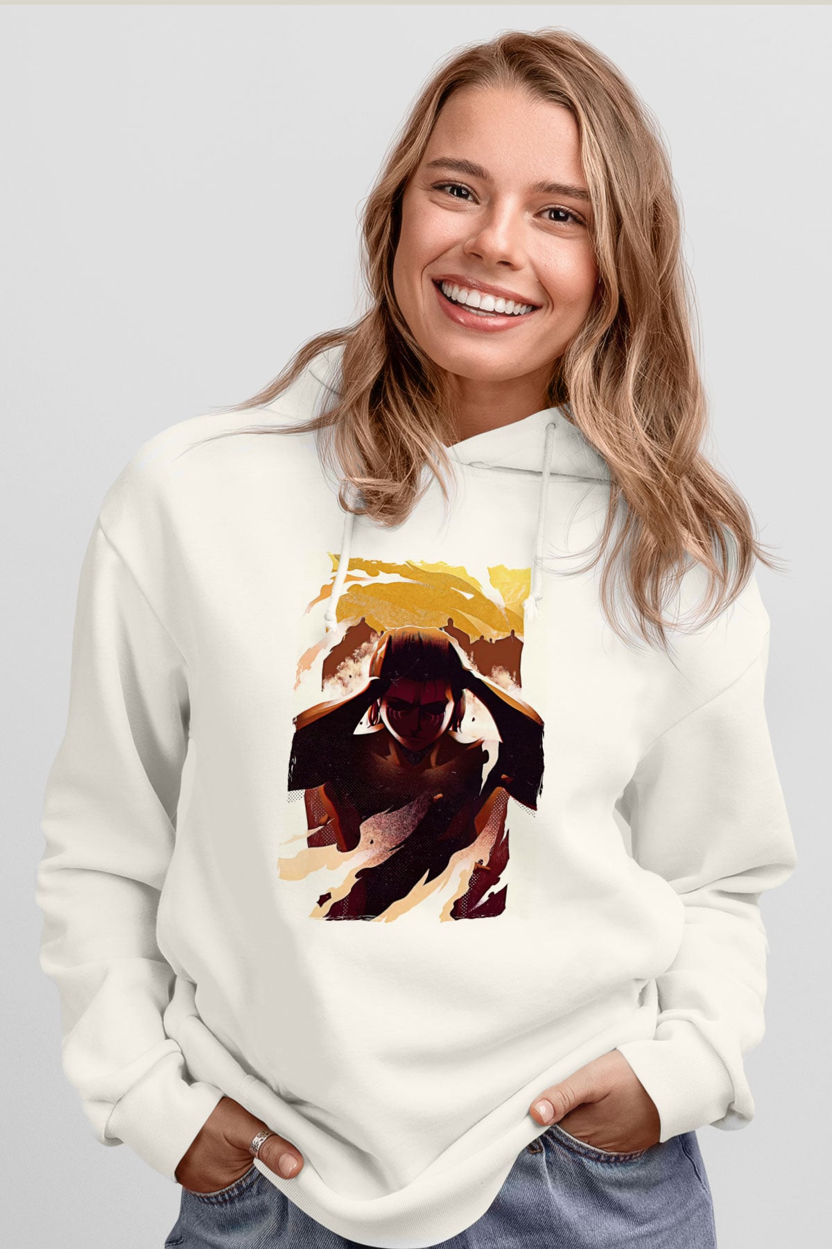 Attack On Titan Baskılı Unisex Siyah Hoodie