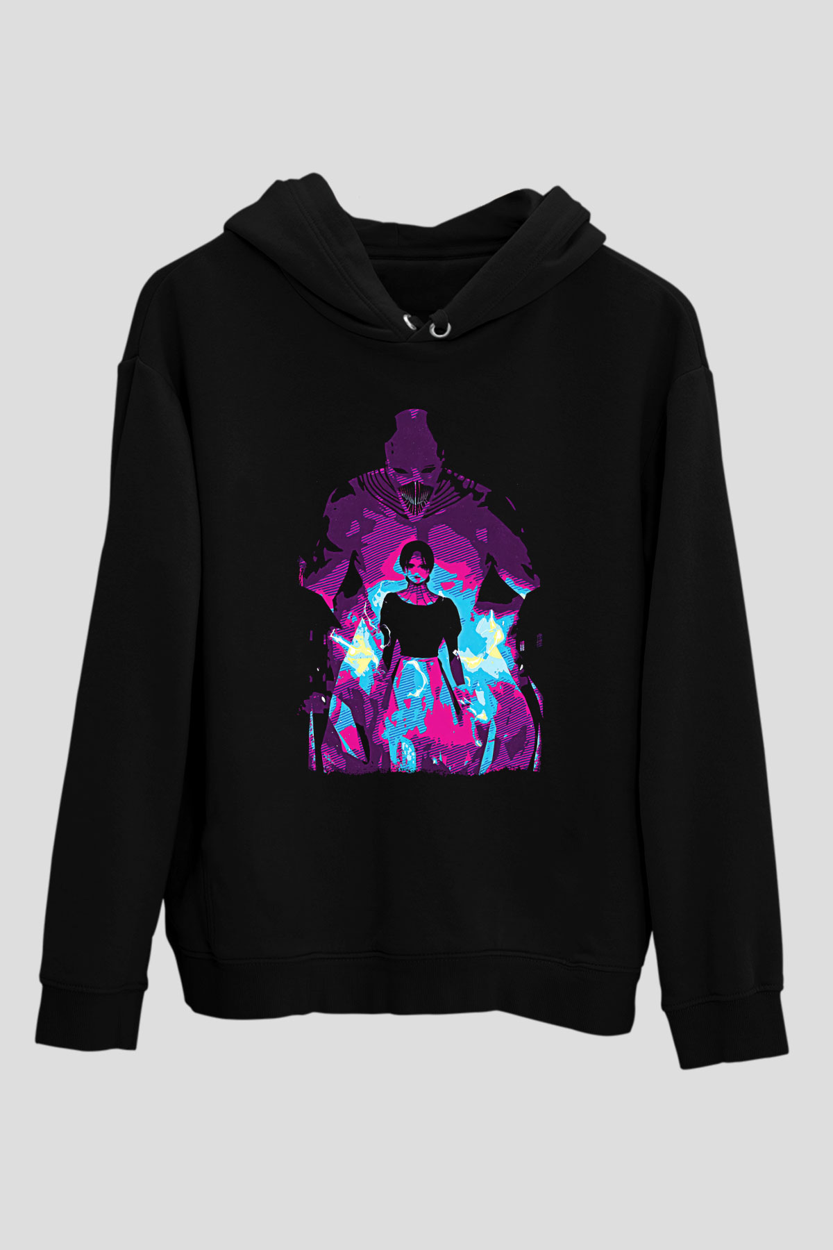 Attack On Titan Baskılı Unisex Siyah Hoodie