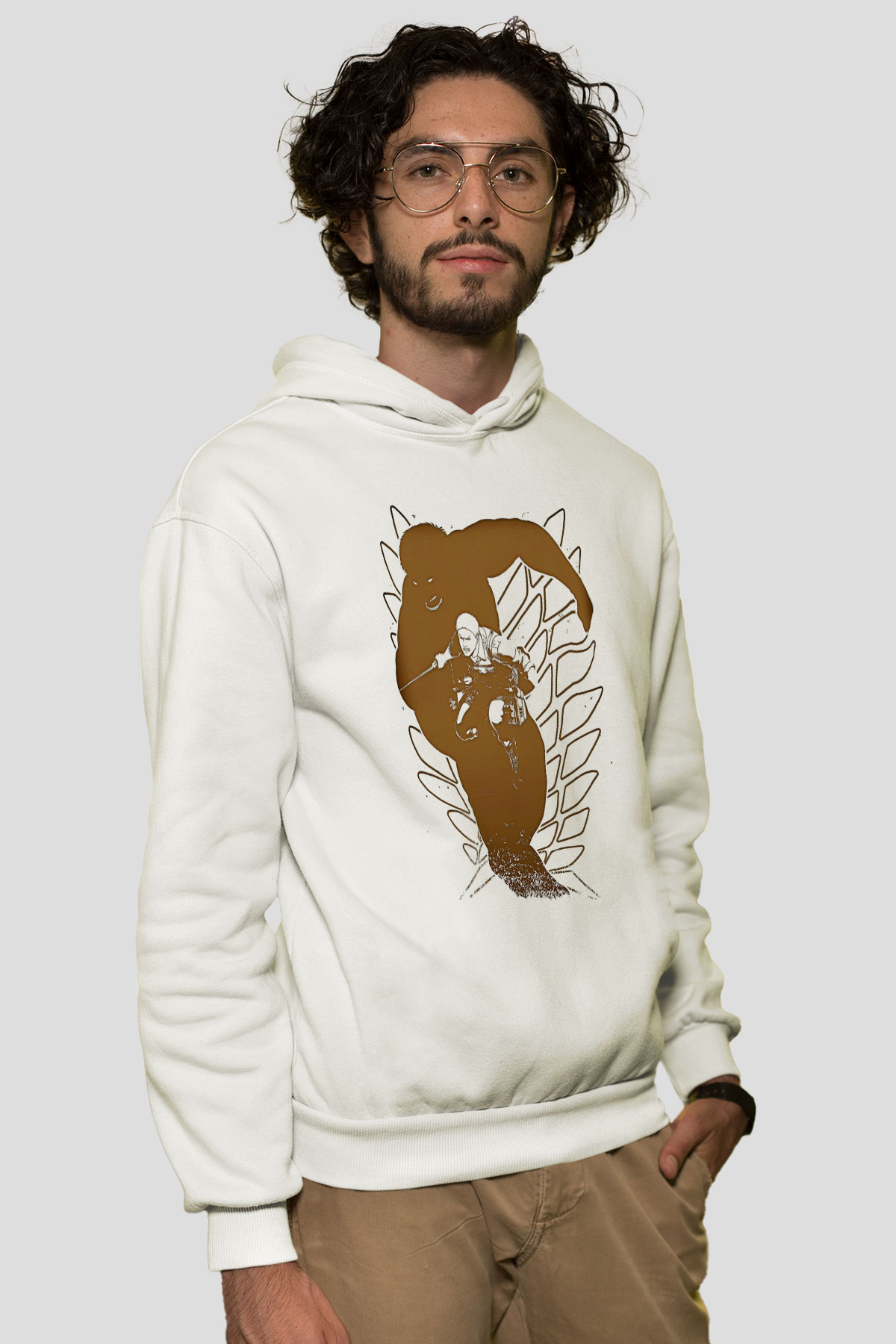 Attack On Titan Baskılı Unisex Siyah Hoodie