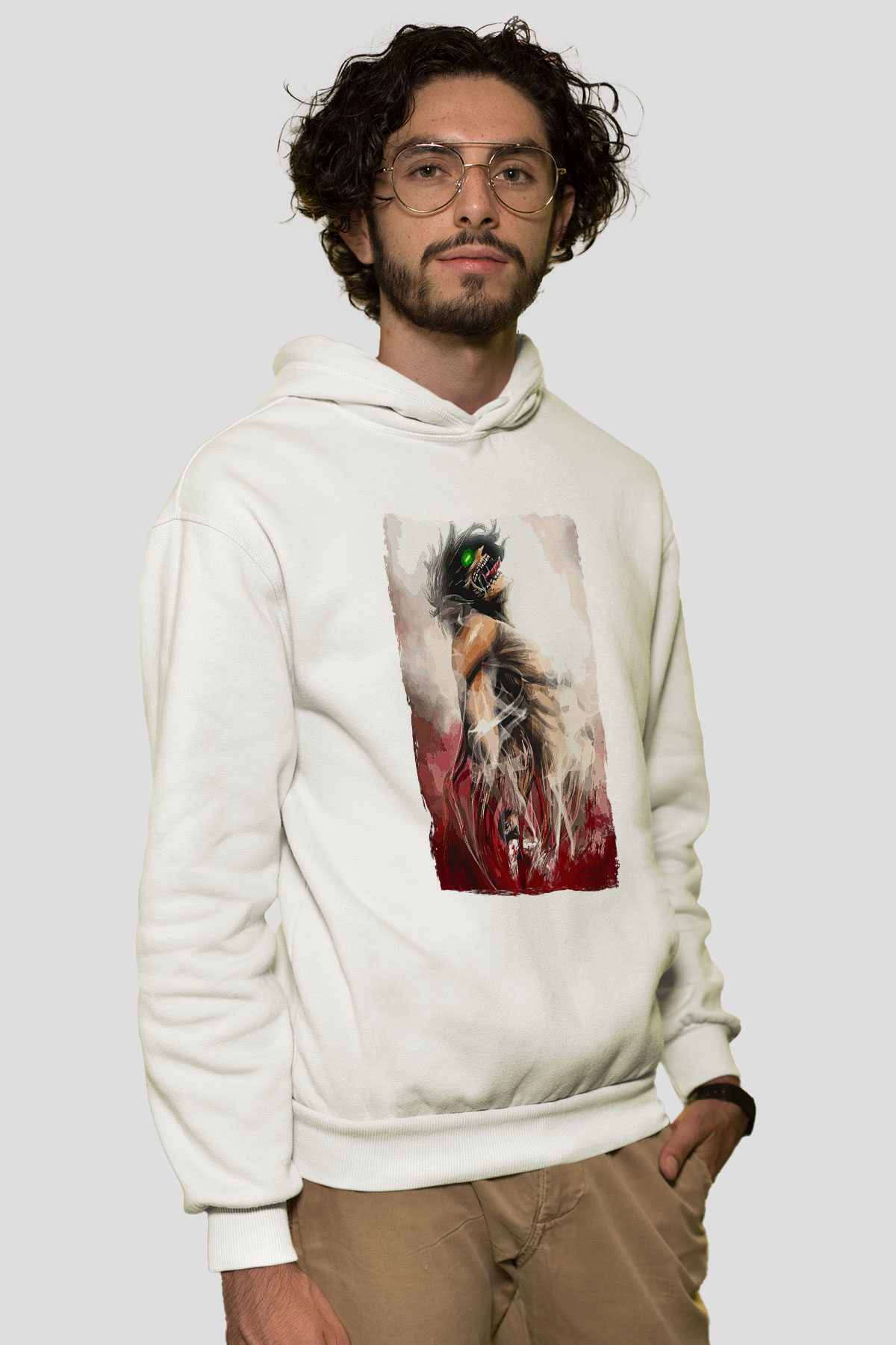 Attack On Titan Baskılı Unisex Siyah Hoodie