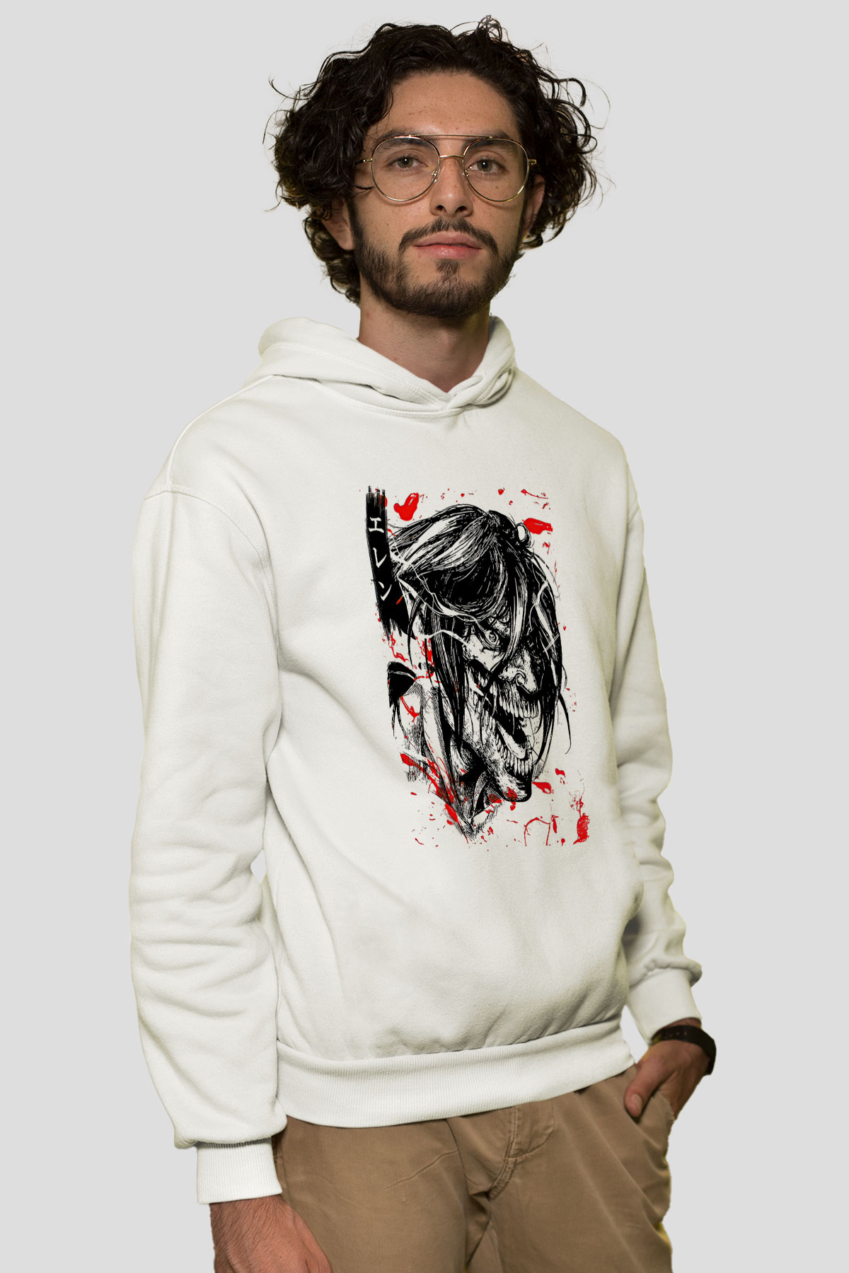 Attack On Titan Baskılı Unisex Siyah Hoodie