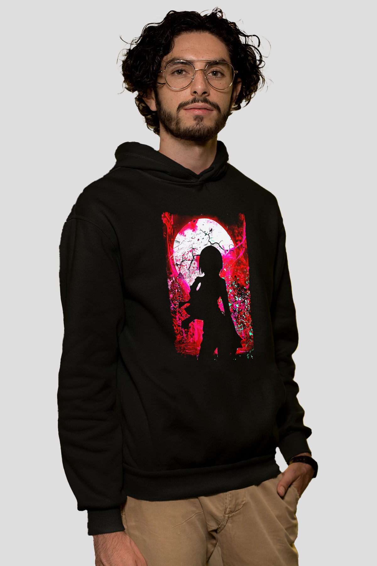 Attack On Titan Baskılı Unisex Siyah Hoodie