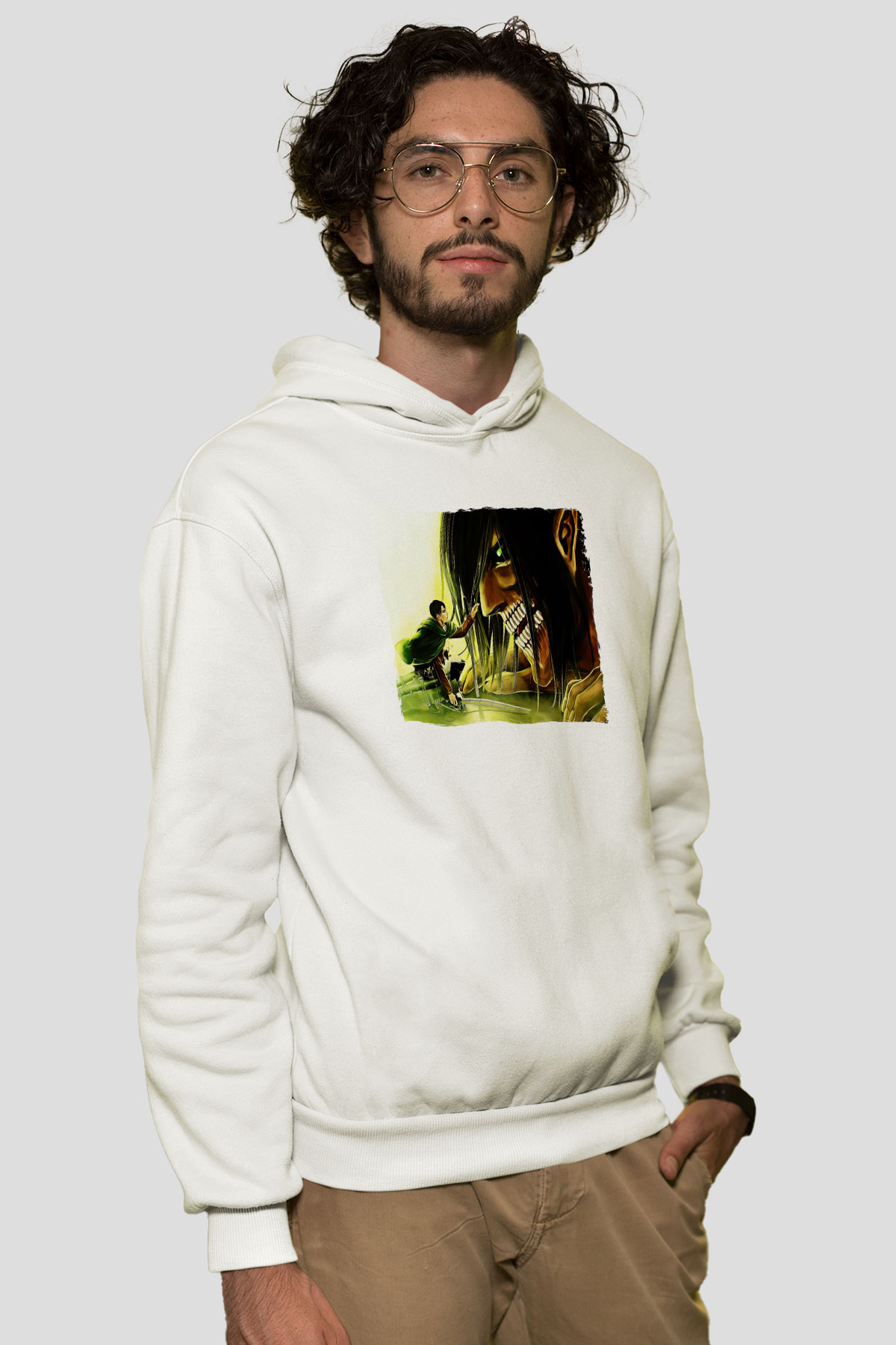 Attack On Titan Baskılı Unisex Siyah Hoodie