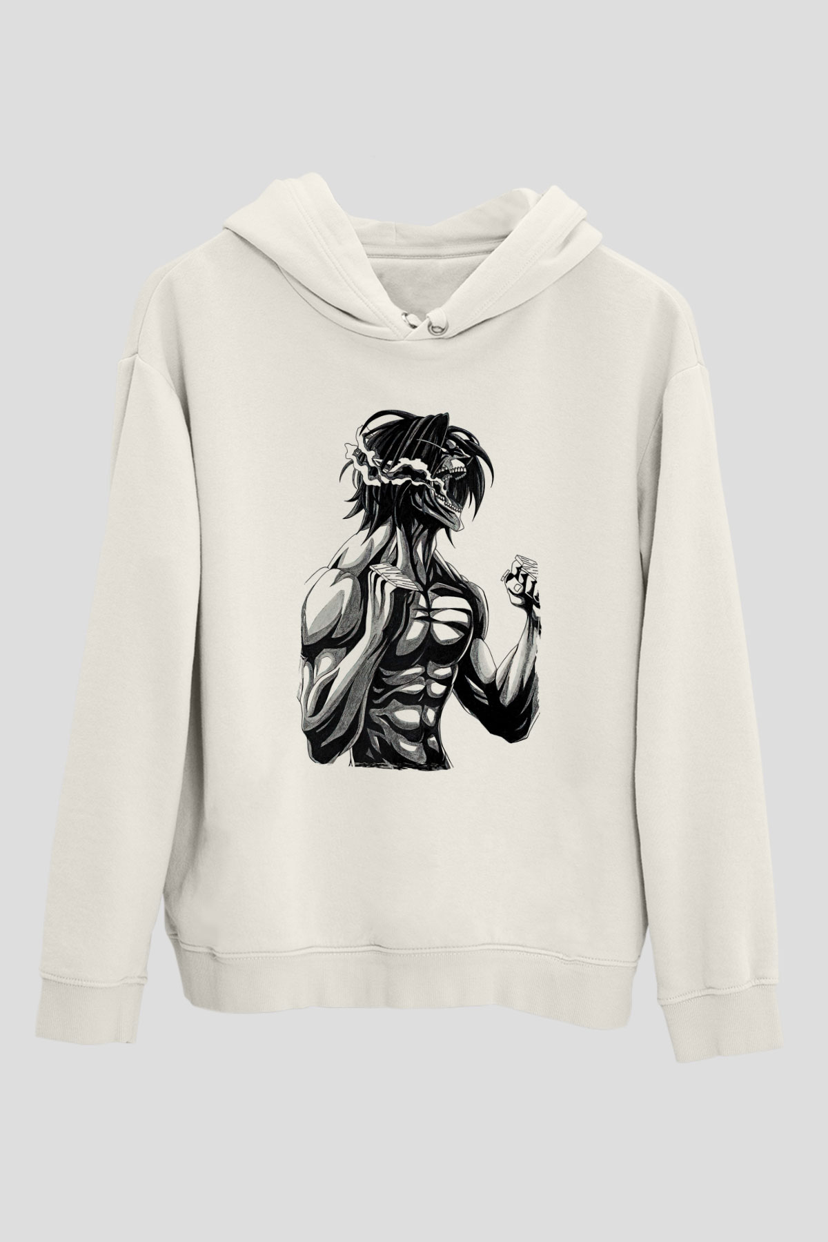 Attack On Titan Baskılı Unisex Siyah Hoodie