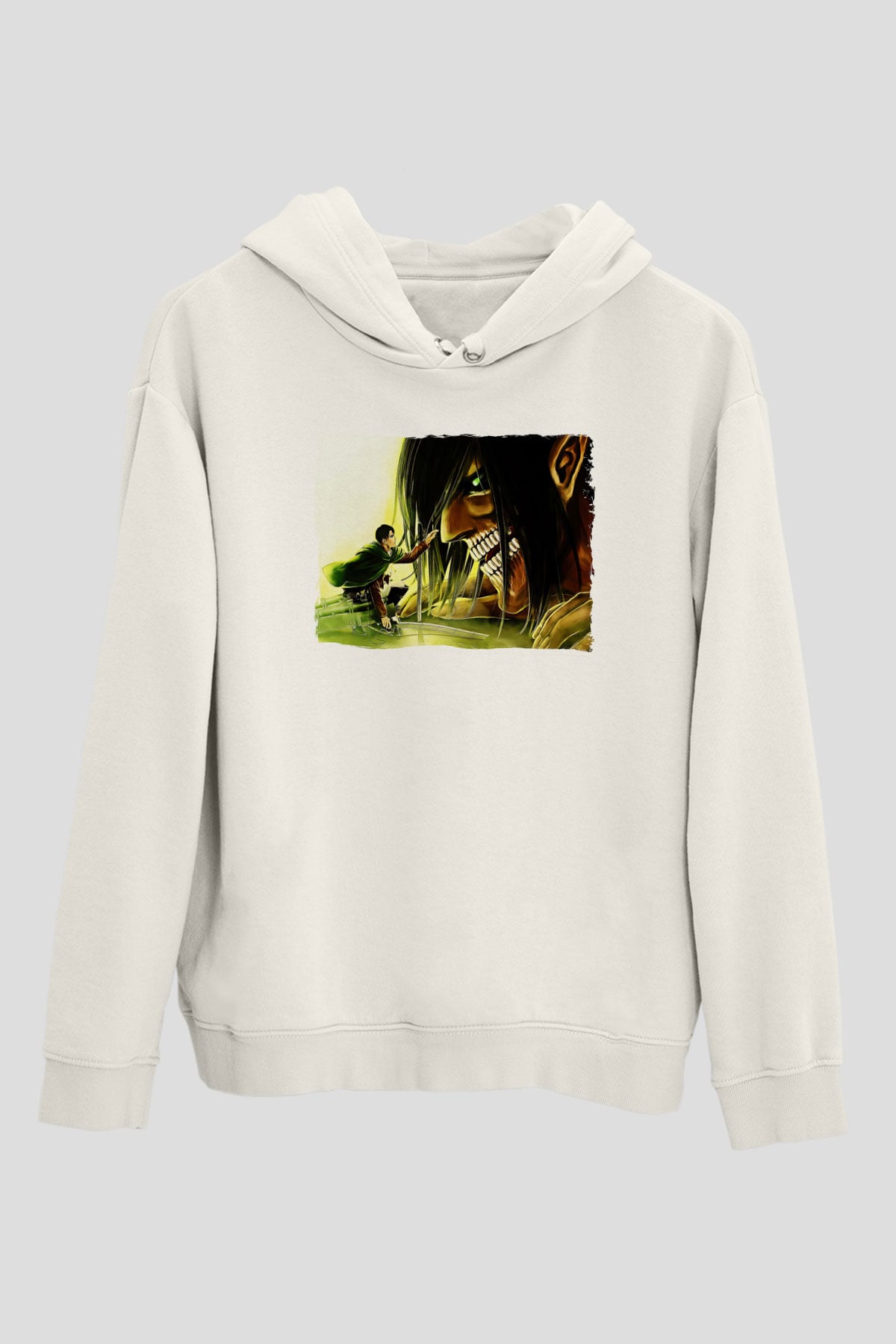 Attack On Titan Baskılı Unisex Siyah Hoodie