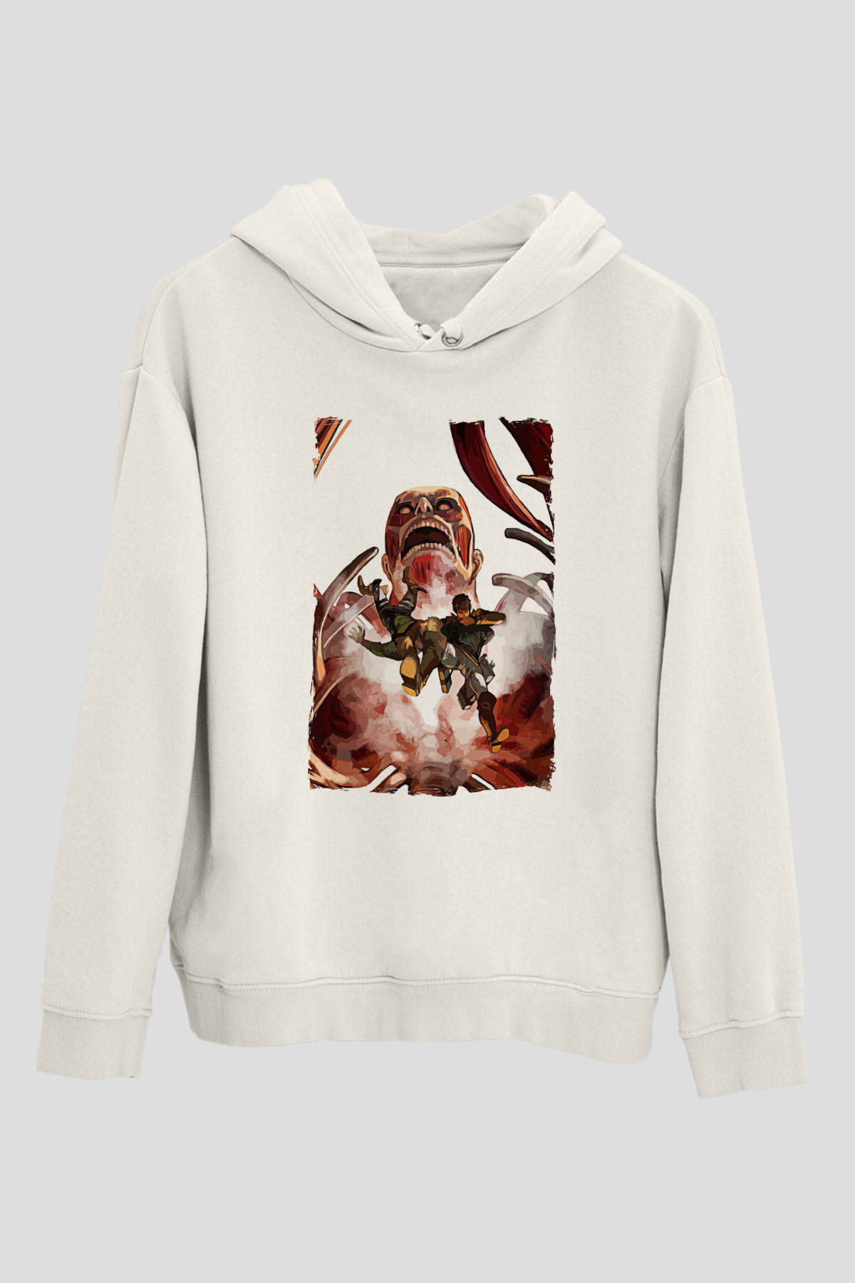 Attack On Titan Baskılı Unisex Siyah Hoodie