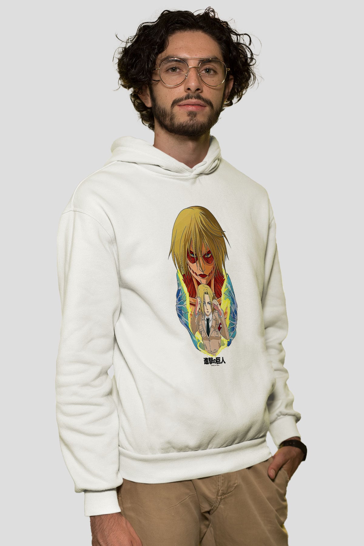 Attack On Titan Baskılı Unisex Siyah Hoodie