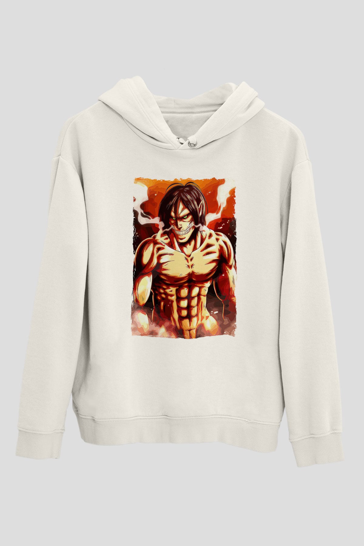 Attack On Titan Baskılı Unisex Siyah Hoodie