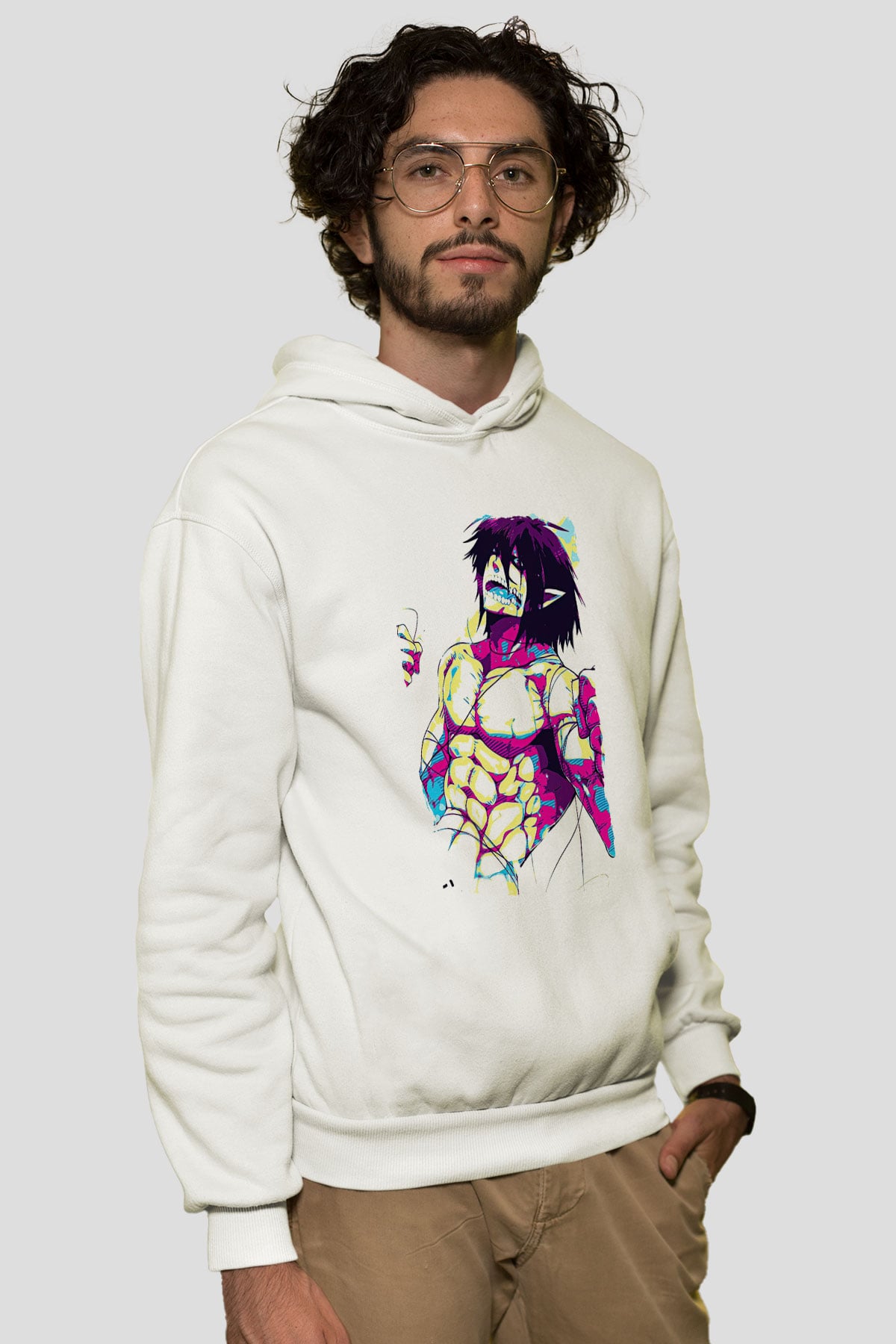 Attack On Titan Baskılı Unisex Siyah Hoodie