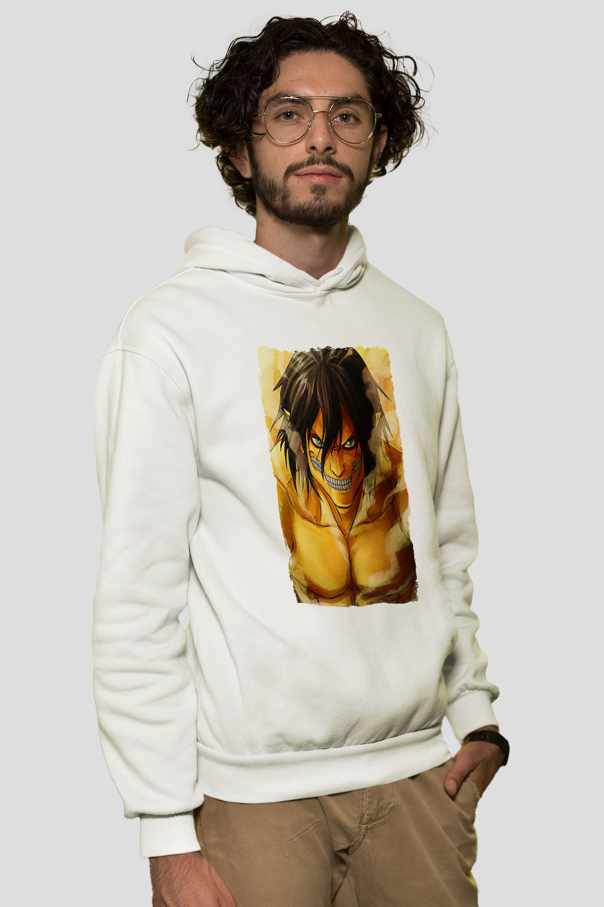 Attack On Titan Baskılı Unisex Siyah Hoodie