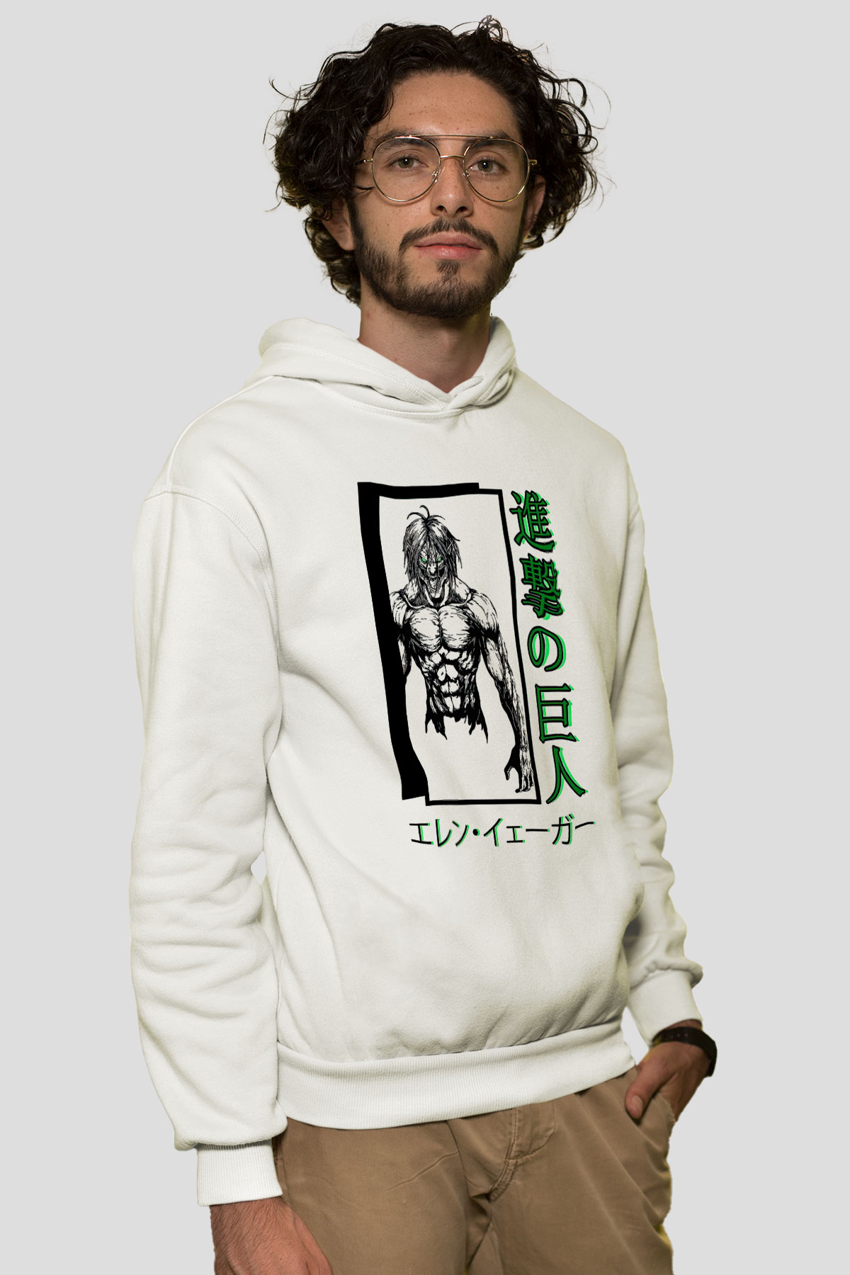 Attack On Titan Baskılı Unisex Siyah Hoodie
