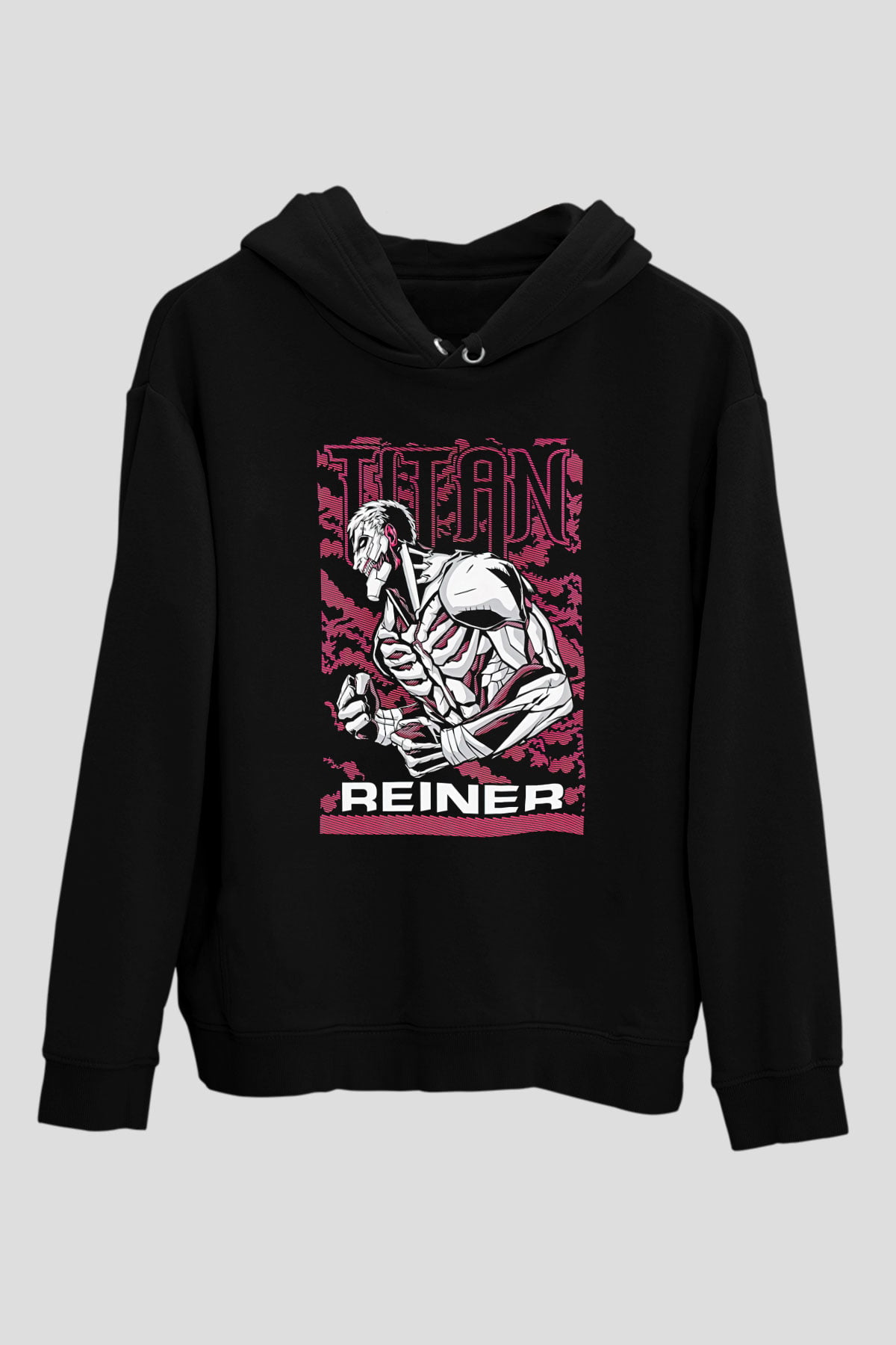 Attack On Titan Baskılı Unisex Siyah Hoodie