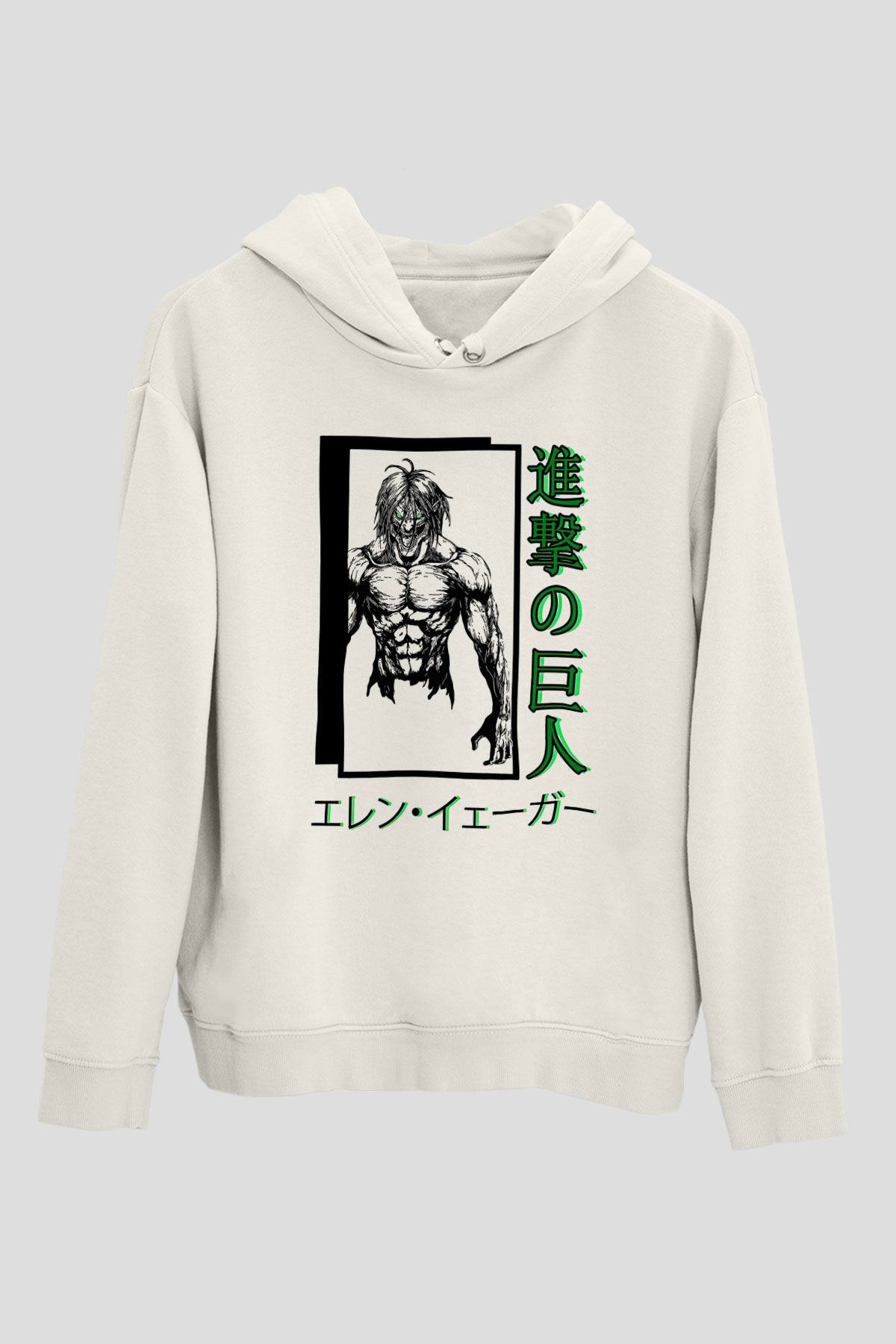 Attack On Titan Baskılı Unisex Siyah Hoodie