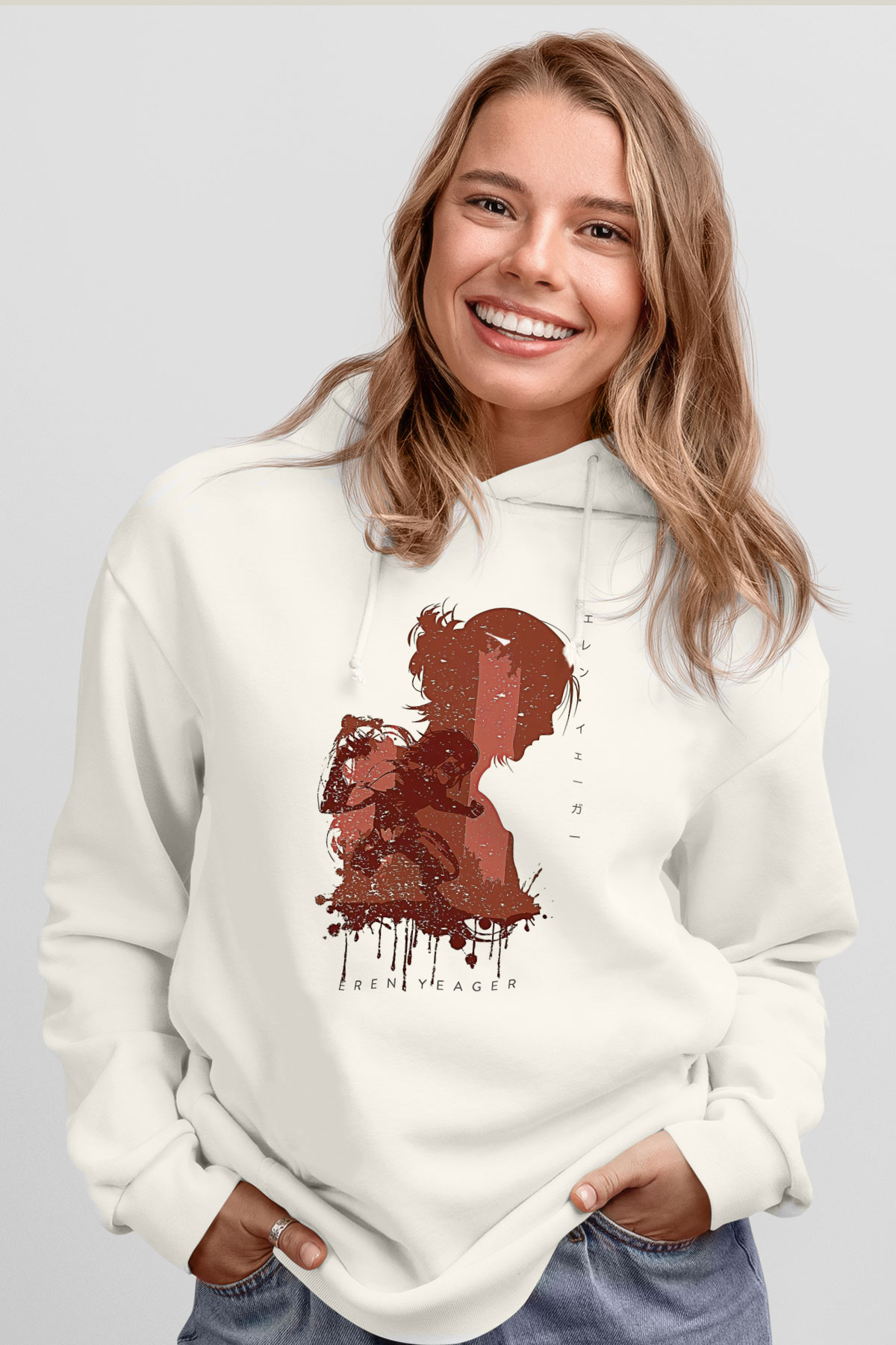 Attack On Titan Baskılı Unisex Siyah Hoodie