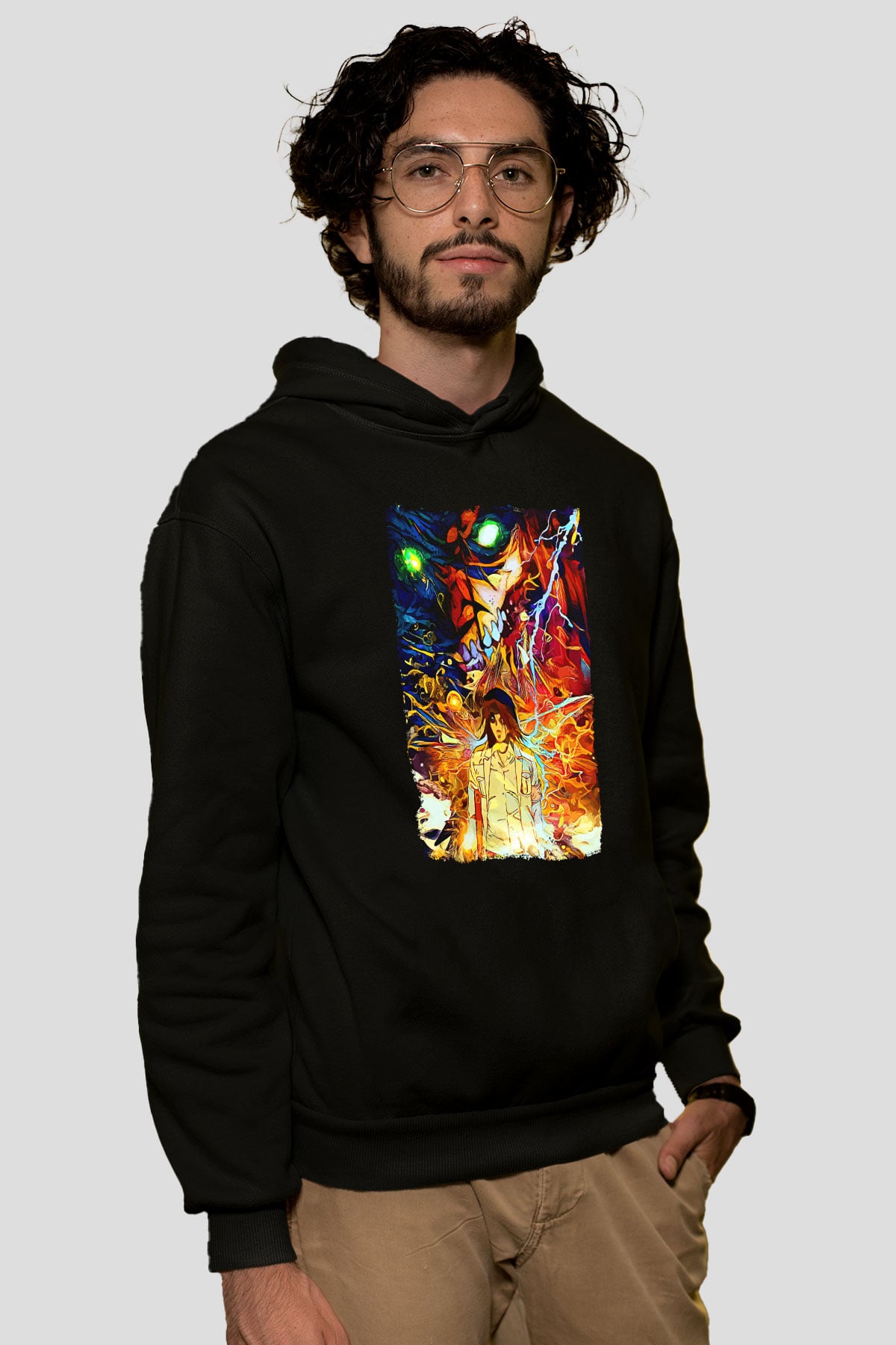 Attack On Titan Baskılı Unisex Siyah Hoodie